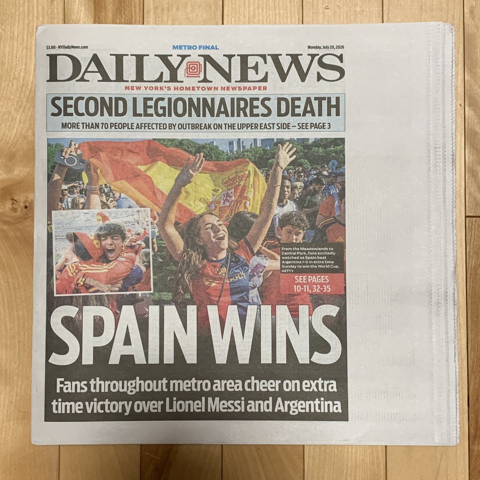 New York Daily News 7/20/2026 Spain Wins FIFA World Cup 2026