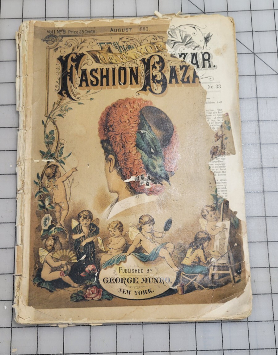 1880 New York Fashion Bazar July / Aug 5 Weeks Newspaper George Munro Victorian