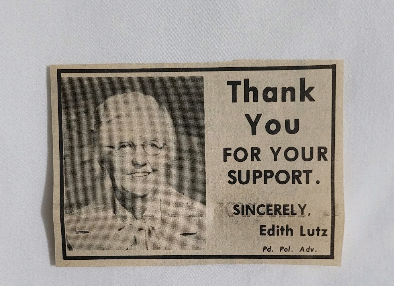 Vintage Edith Lutz Rutherford County North Carolina Newspaper Advertisement