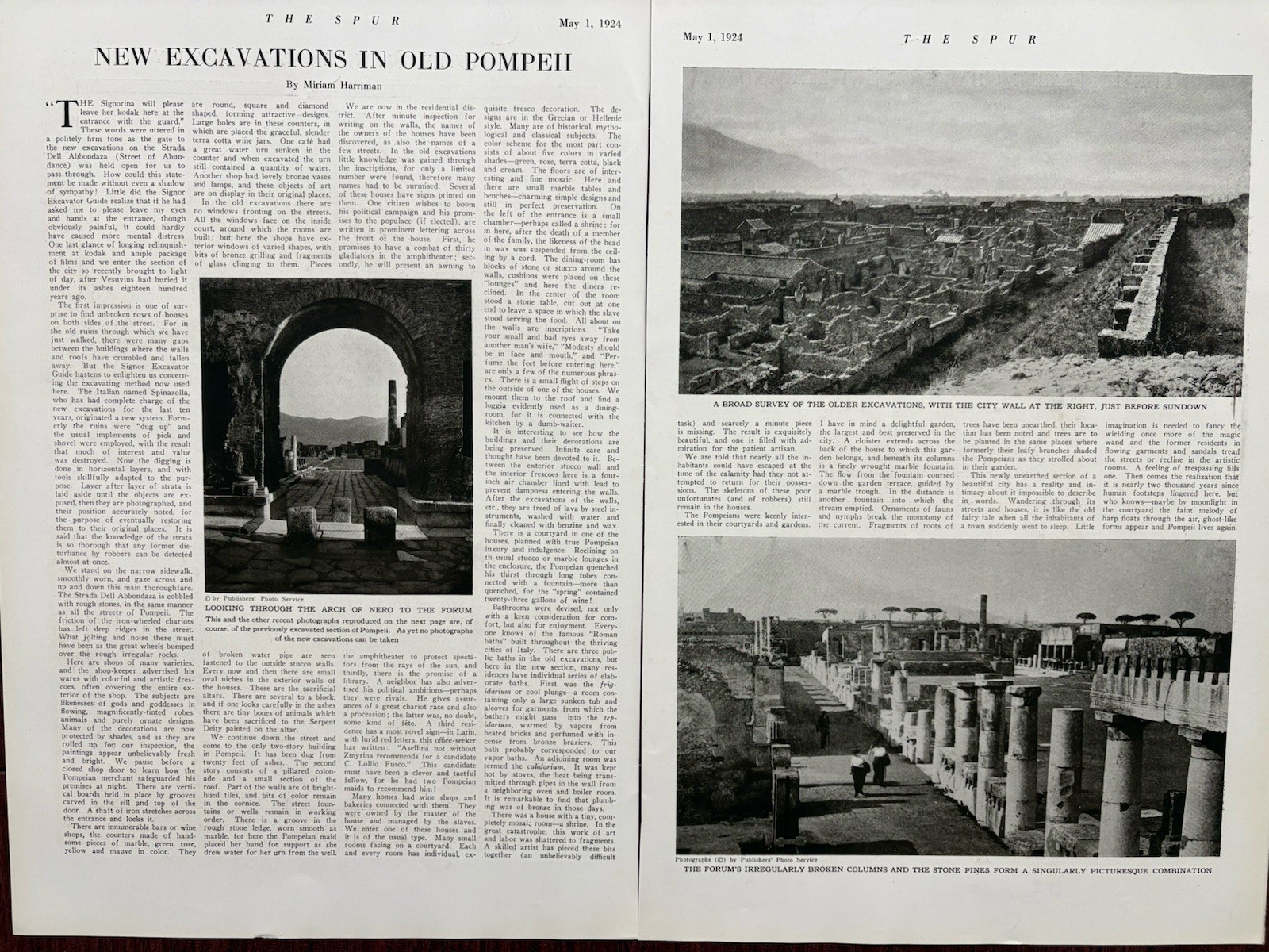 Pompeii New Excavations Archaeology History Vintage Magazine Photo Article 1924