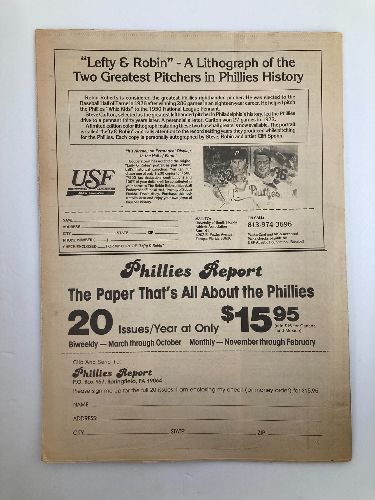 Philadelphia Phillies Report Newspaper July 18 1985 MLB Phils Kent Tekulve
