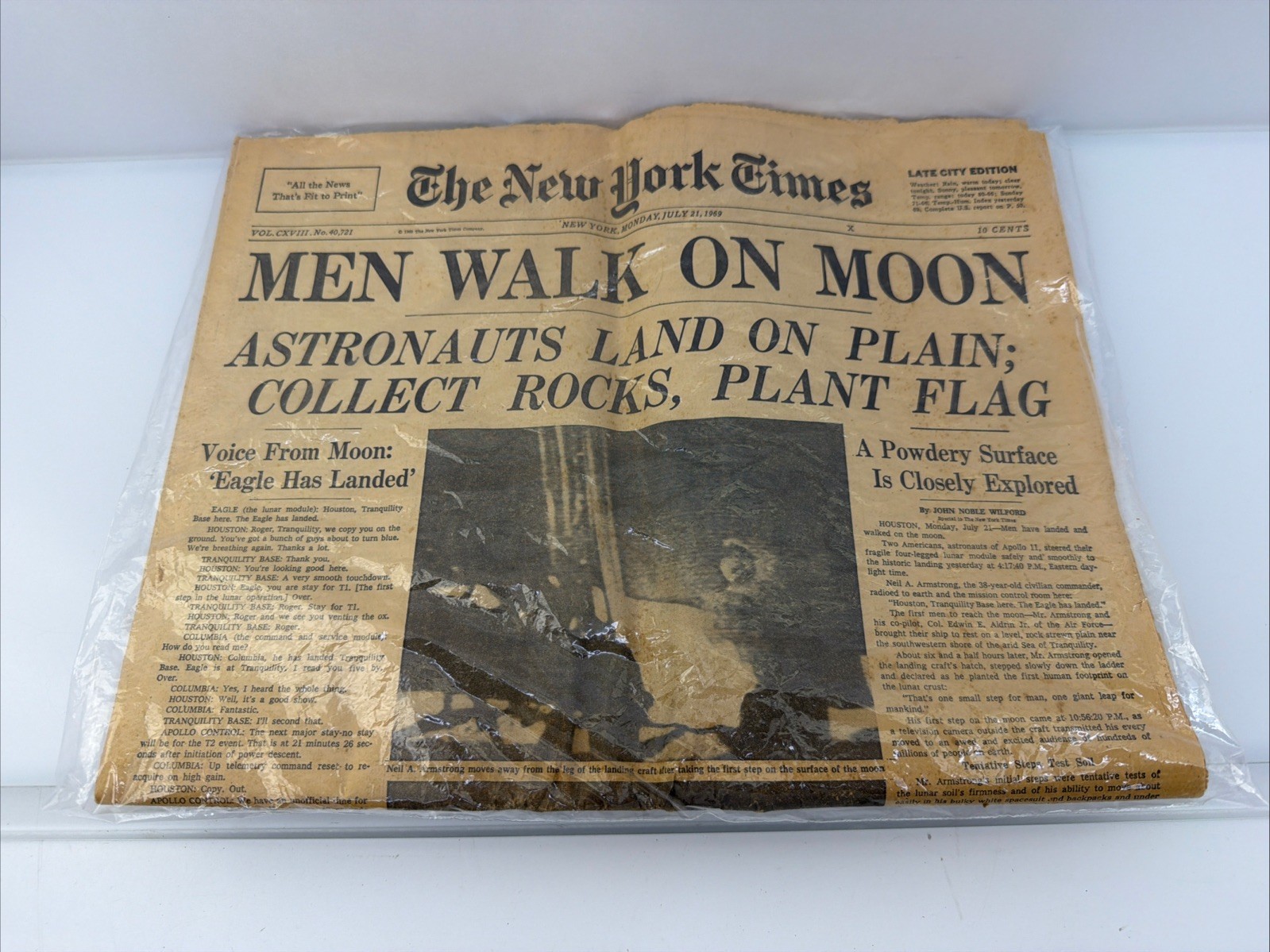 NY Times July 21 1969 Apollo 11 MEN WALK ON MOON – Complete 48‑Page Newspaper