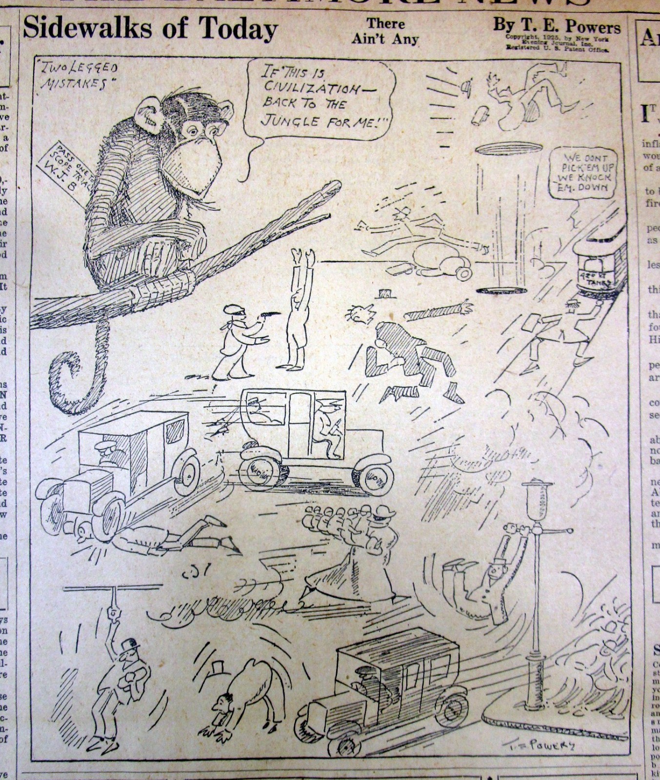 1925 newspaper SCOPES “Monkey” TRIAL in Dayton TENNESSEE on THEORY OF EVOLUTION