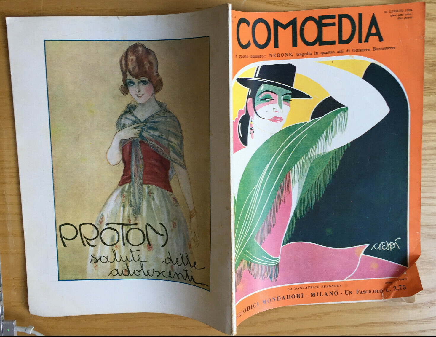 MONDADORI COMEDIA PERIODICO COMEDIA E VITA THEATRALE N° 14 1924 BONASPETTI 2/19