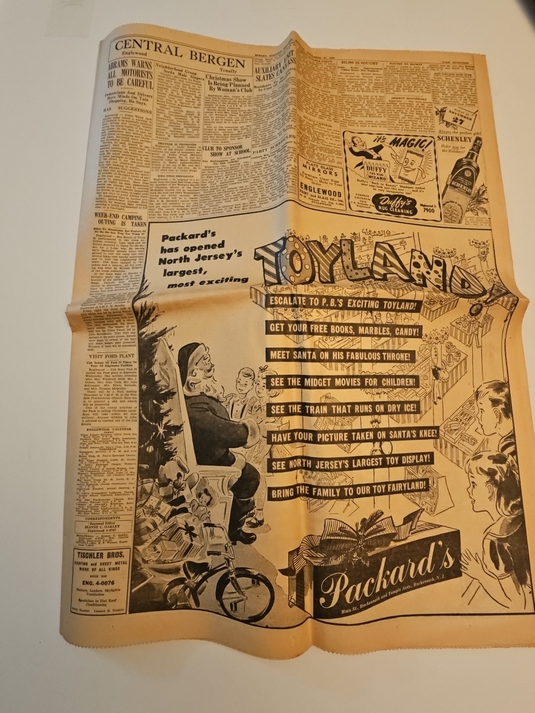 Lot Of 4 BERGEN EVENING RECORD NEWSPAPERS 1944, 49, 50 WW2