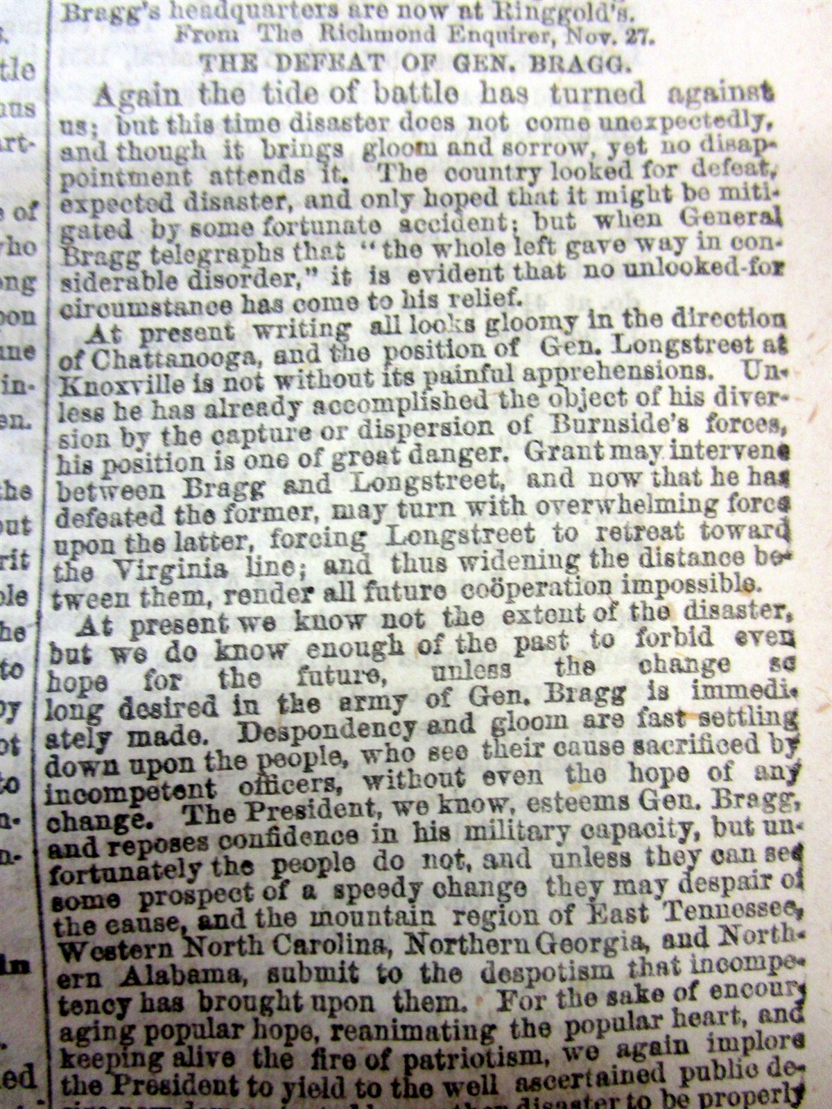 2 1863 Civil War newspapers CHATTANOOGA CAMPAIGN w UNION VICTORY in Tennessee