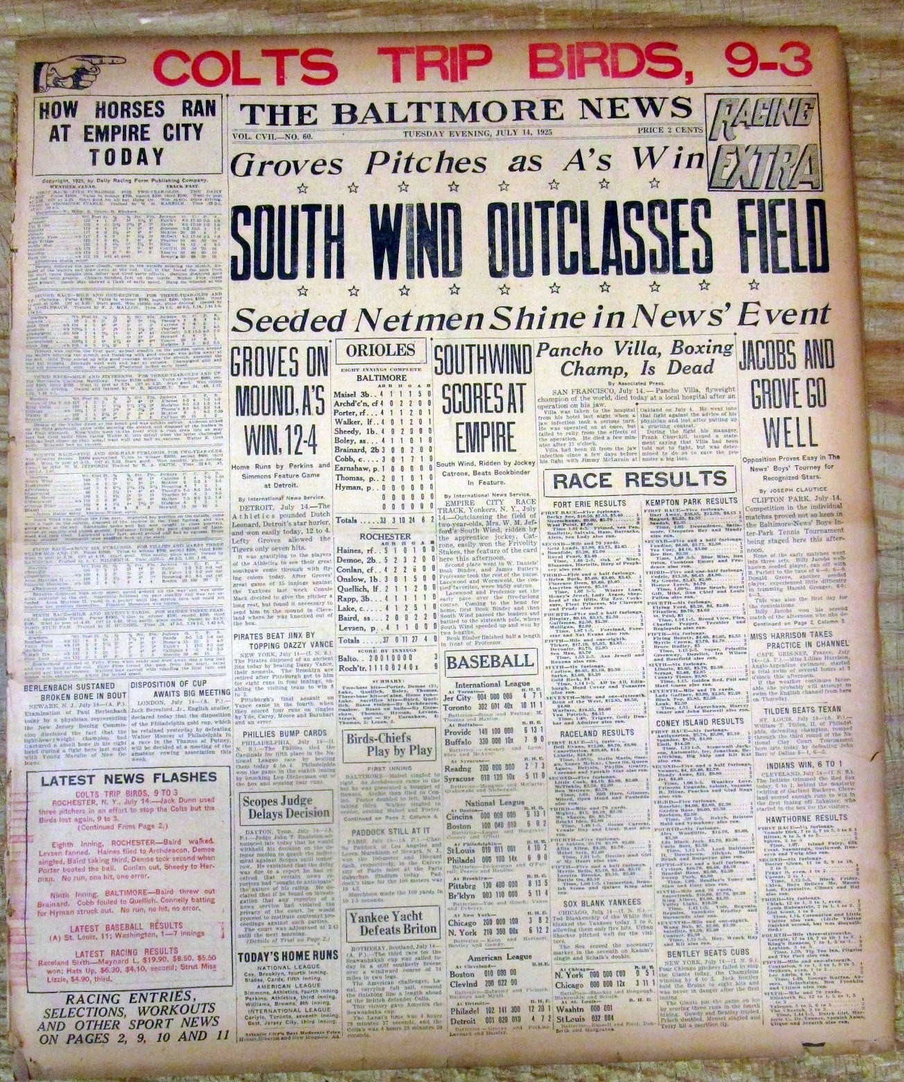 1925 newspaper SCOPES “Monkey” TRIAL in Dayton TENNESSEE on THEORY OF EVOLUTION