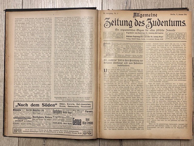All 52 issues of the Journal “Jewish General Newspaper” Berlin 1914 rare