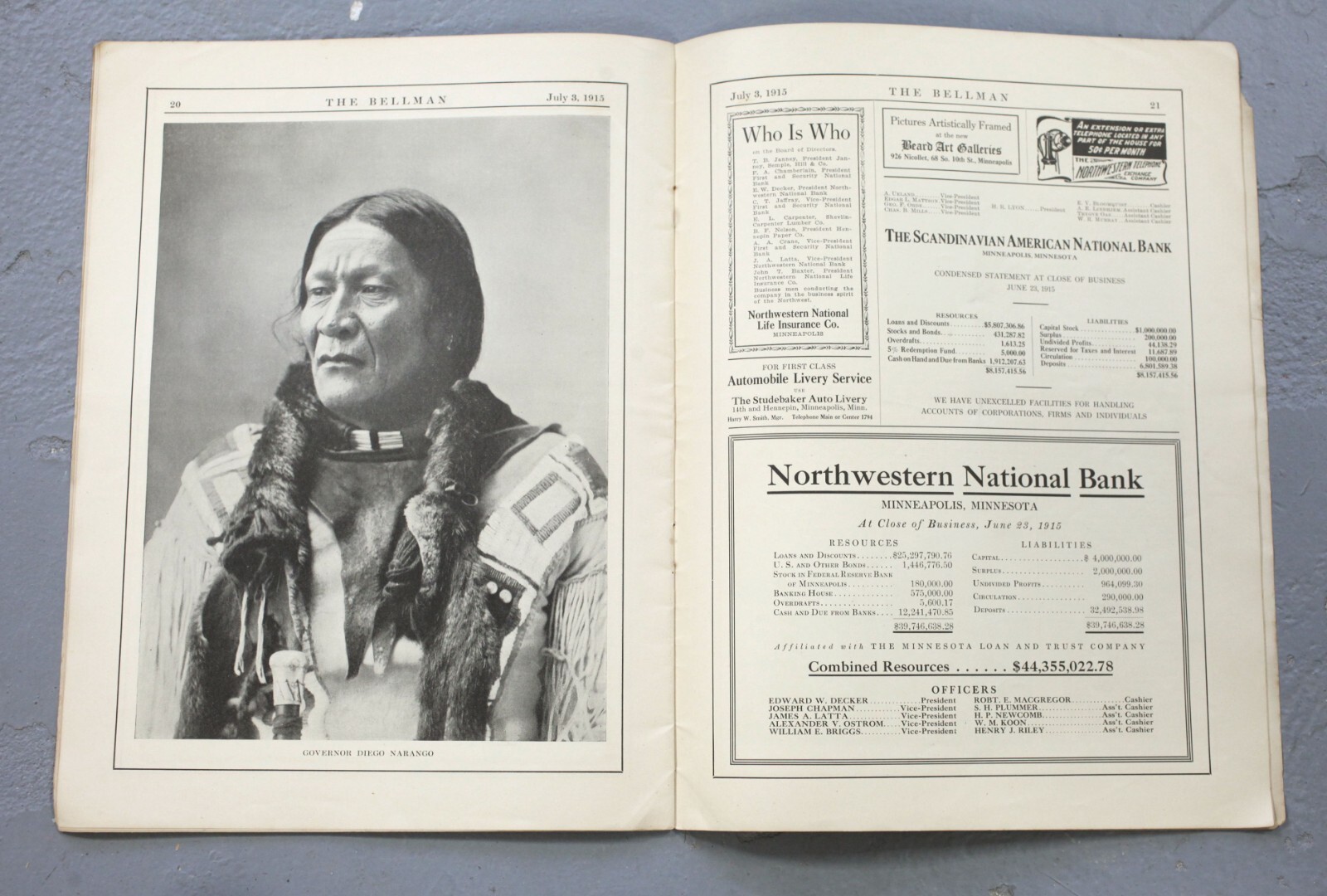 The Bellman Magazine May July 3, 1915 Native American Indian Chief Photos
