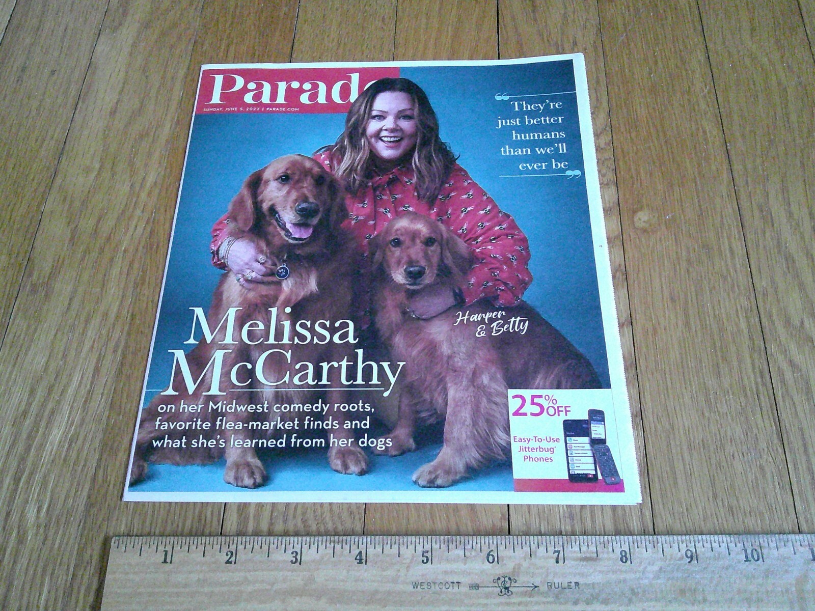 Melissa McCarthy Collectible Newspaper Article Parade Magazine 2022 Andy Garcia