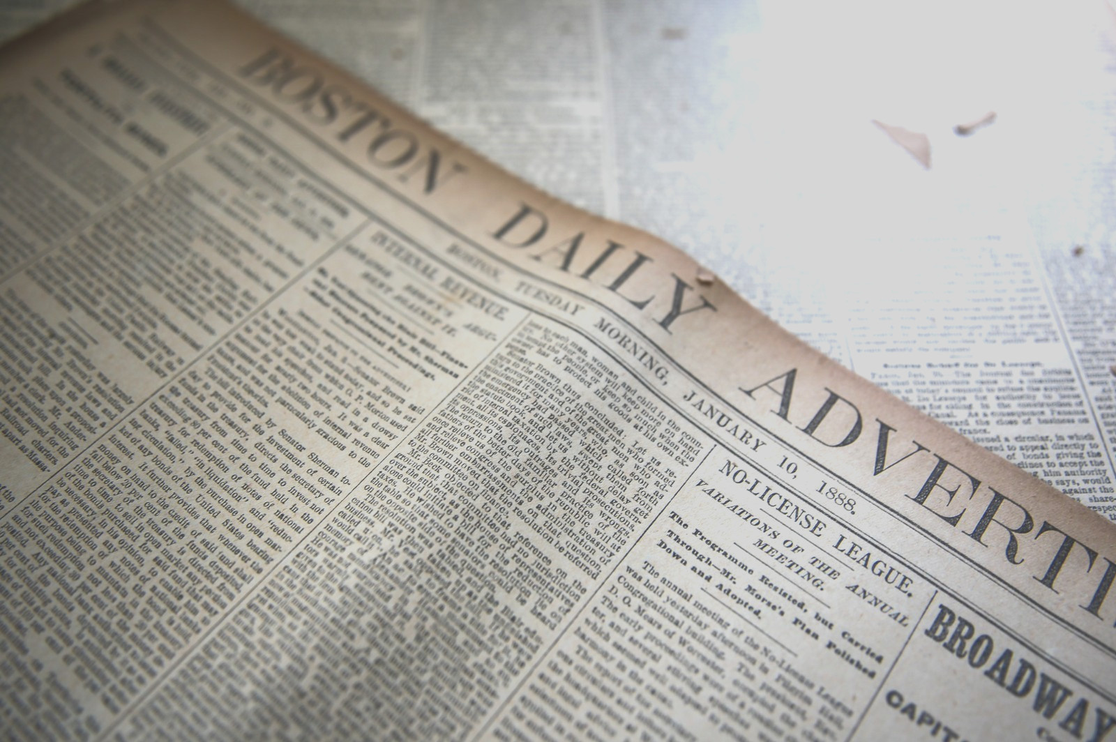 1888 Boston Daily Advertiser Antique Newspaper Lot 4 Issues Victorian Ephemera
