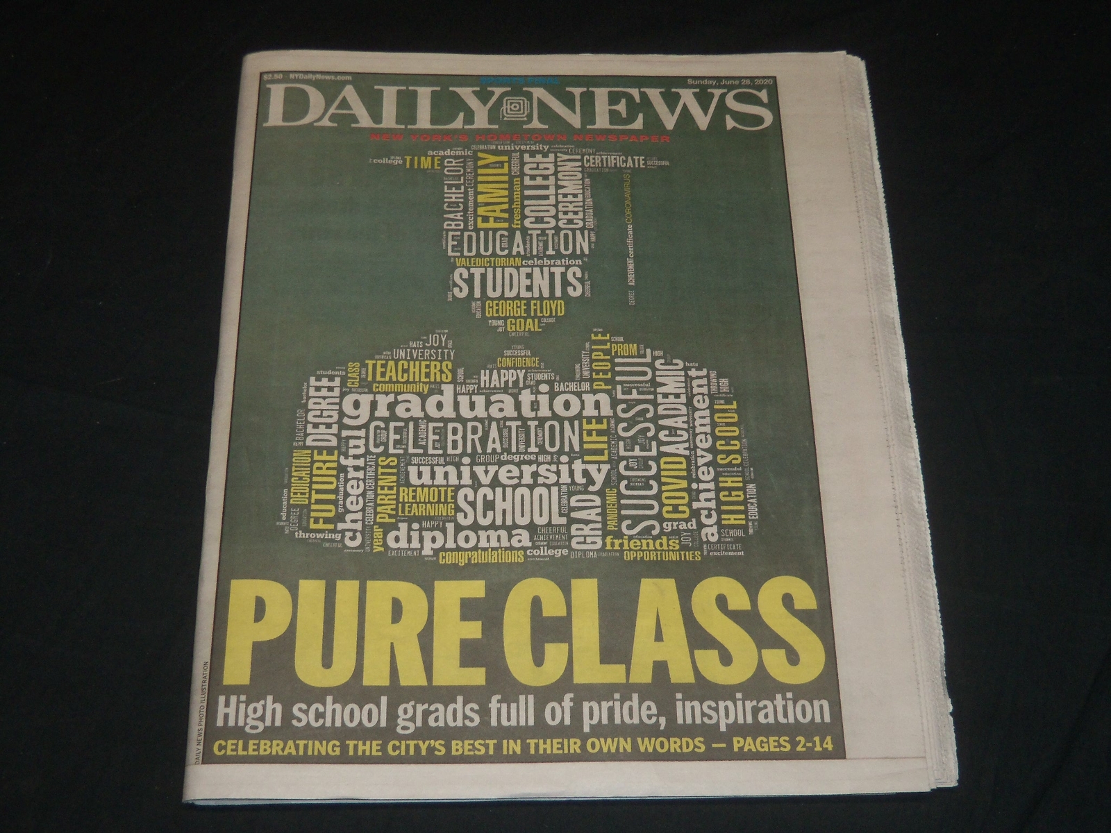 2020 JUNE 28 NEW YORK DAILY NEWS – PURE CLASS HIGH SCHOOL GRADS FULL PRIDE