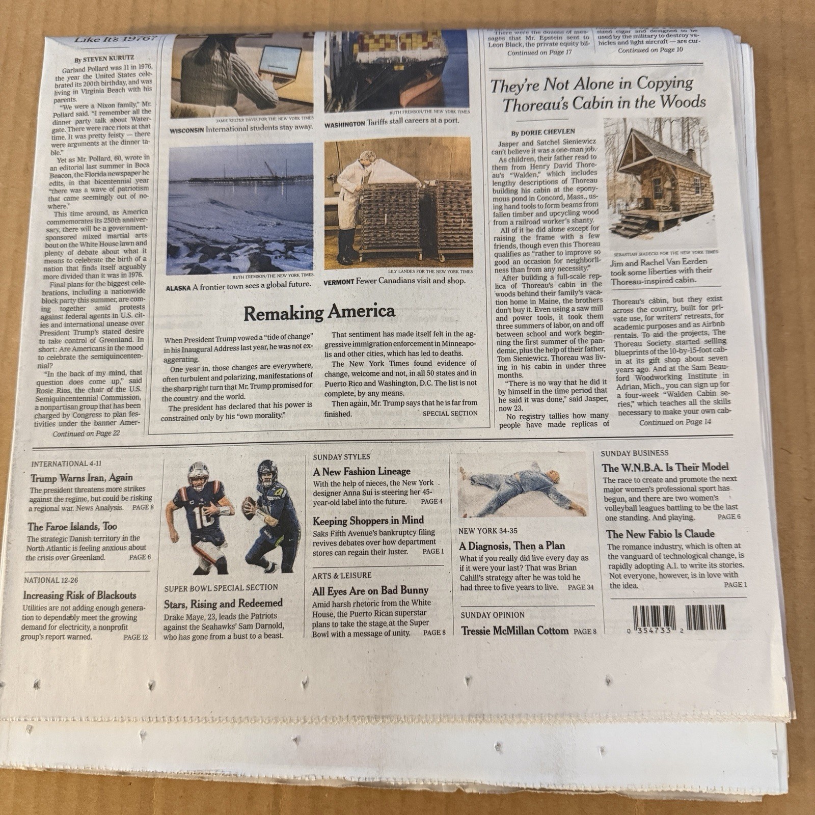 The New York Times Newspaper February 8 2026 SUNDAY Complete Print Paper UNREAD