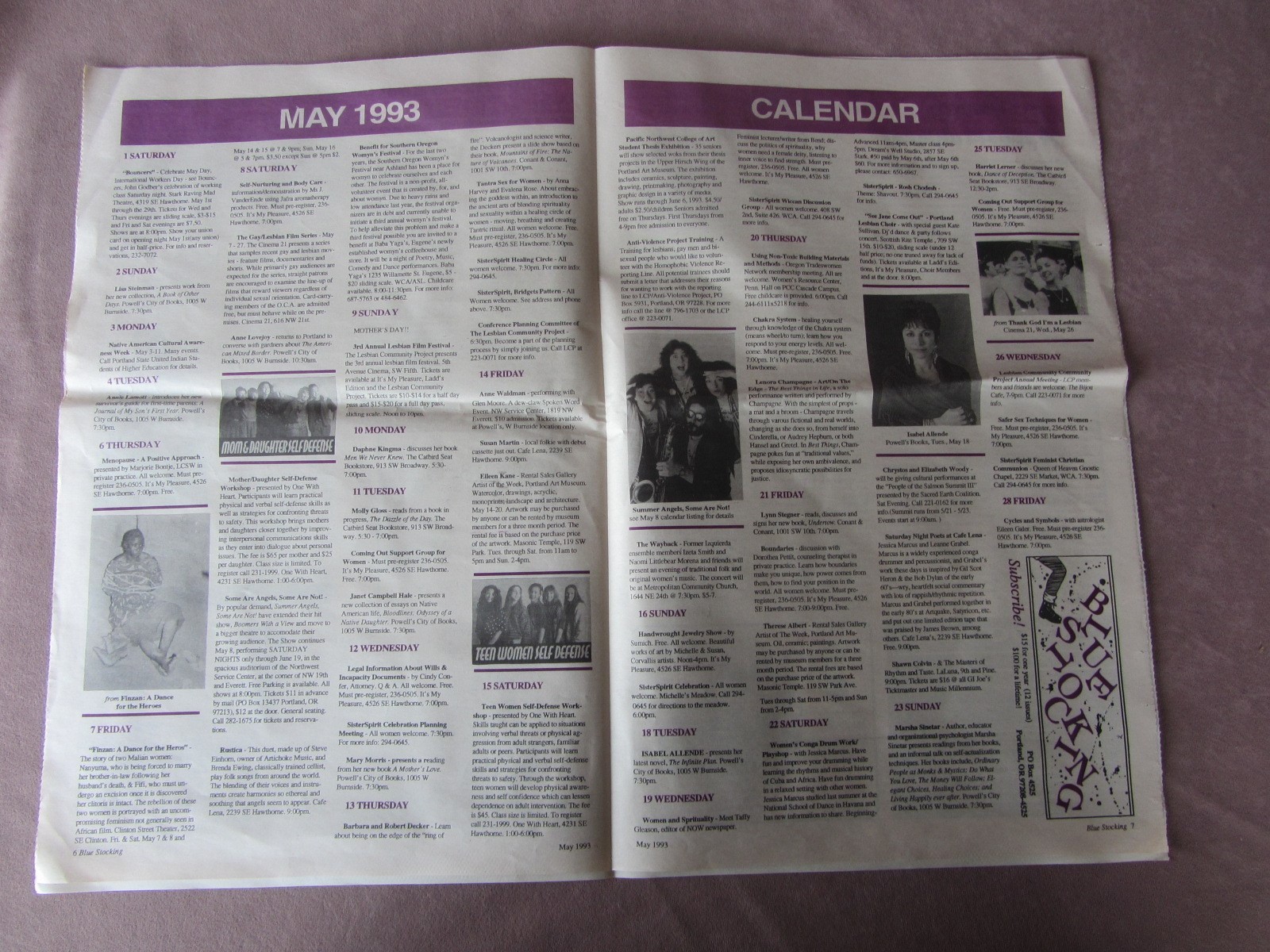 1993 Blue Stocking Newspaper Vol 1 # 5 * Feminist Radical Commentary Portland OR