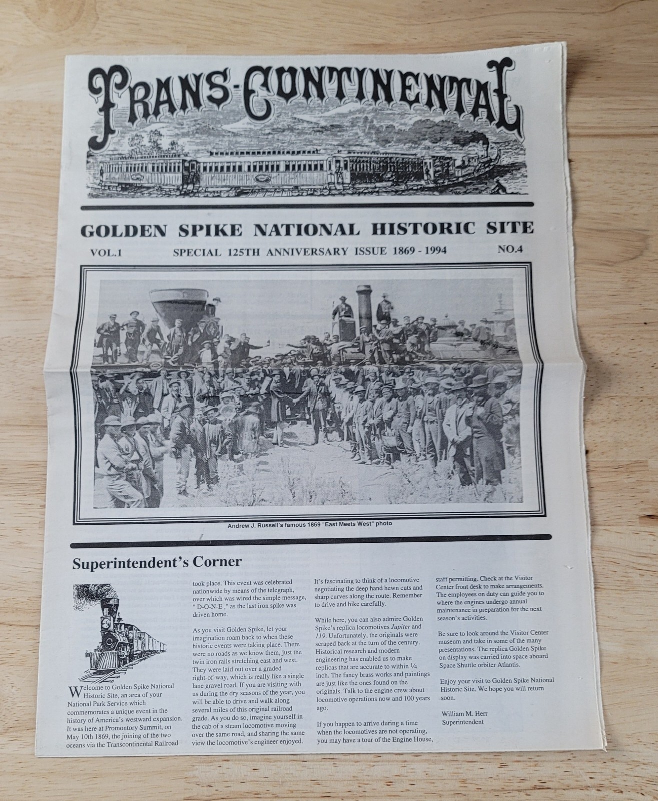 Golden Spike TRANS-CONTINENTAL SPECIAL 125th ANNIVERSARY ISSUE 1869-1994