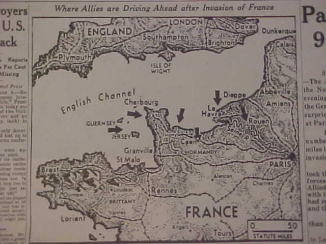 VINTAGE NEWSPAPER HEADLINES ~ WORLD WAR 2 NAZI BATTLE D-DAY INVASION WWII 1944