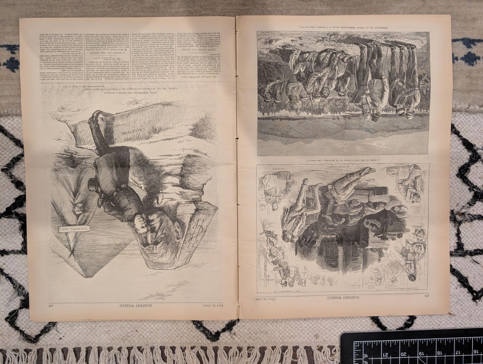 1880 Indian Reservation, W.A. Rogers High Bridge, Harpers Weekly July 24
