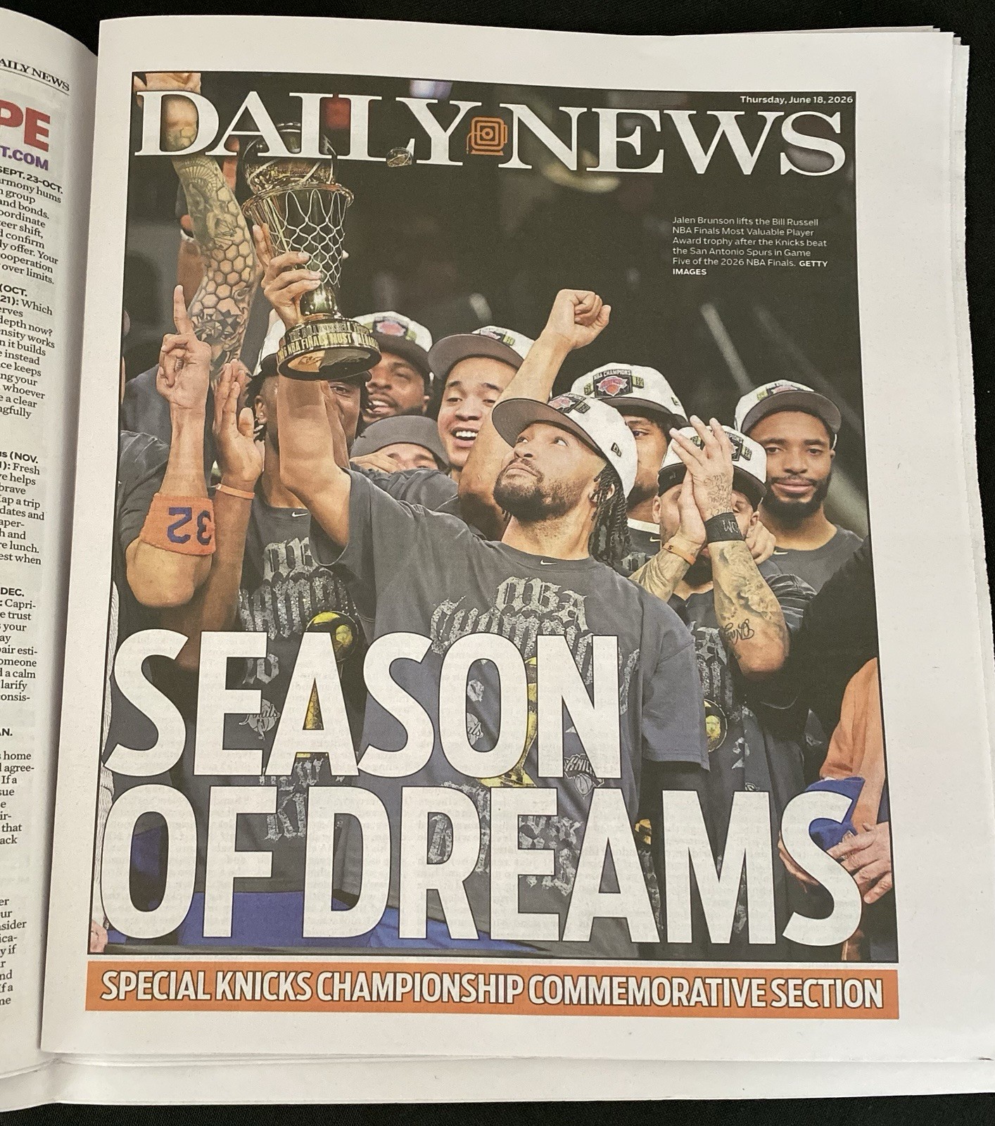 NY Daily News June 18, 2026 “Knicks Take Over New York” + Epic 24-page pull-out
