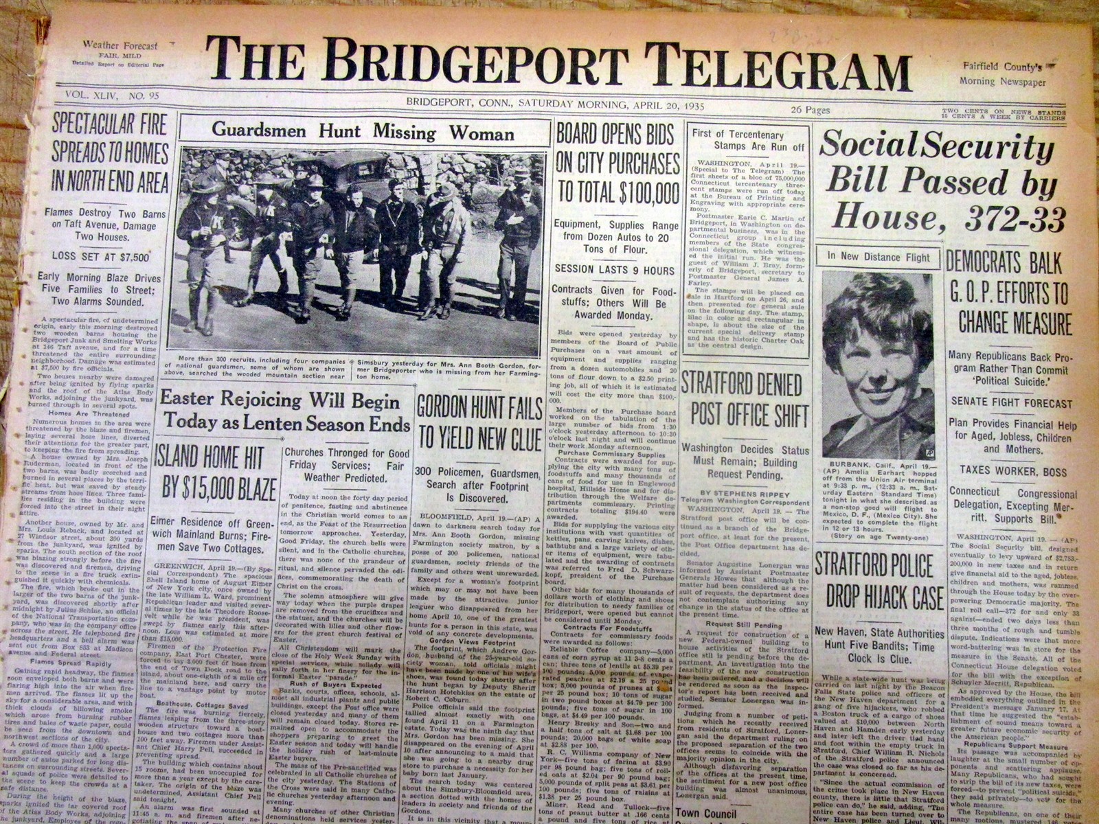 1935 newspaper FRANKLIN D ROOSEVELT SOCIAL SECURITY ACT PASSED byTHE US CONGRESS