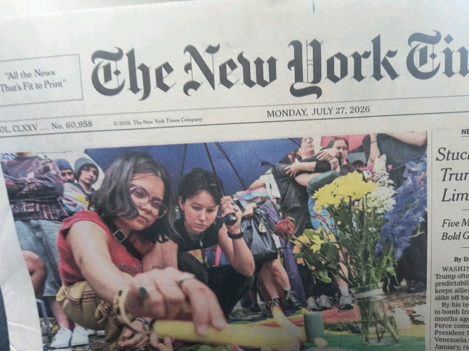 The New York Times Monday July 27 2026