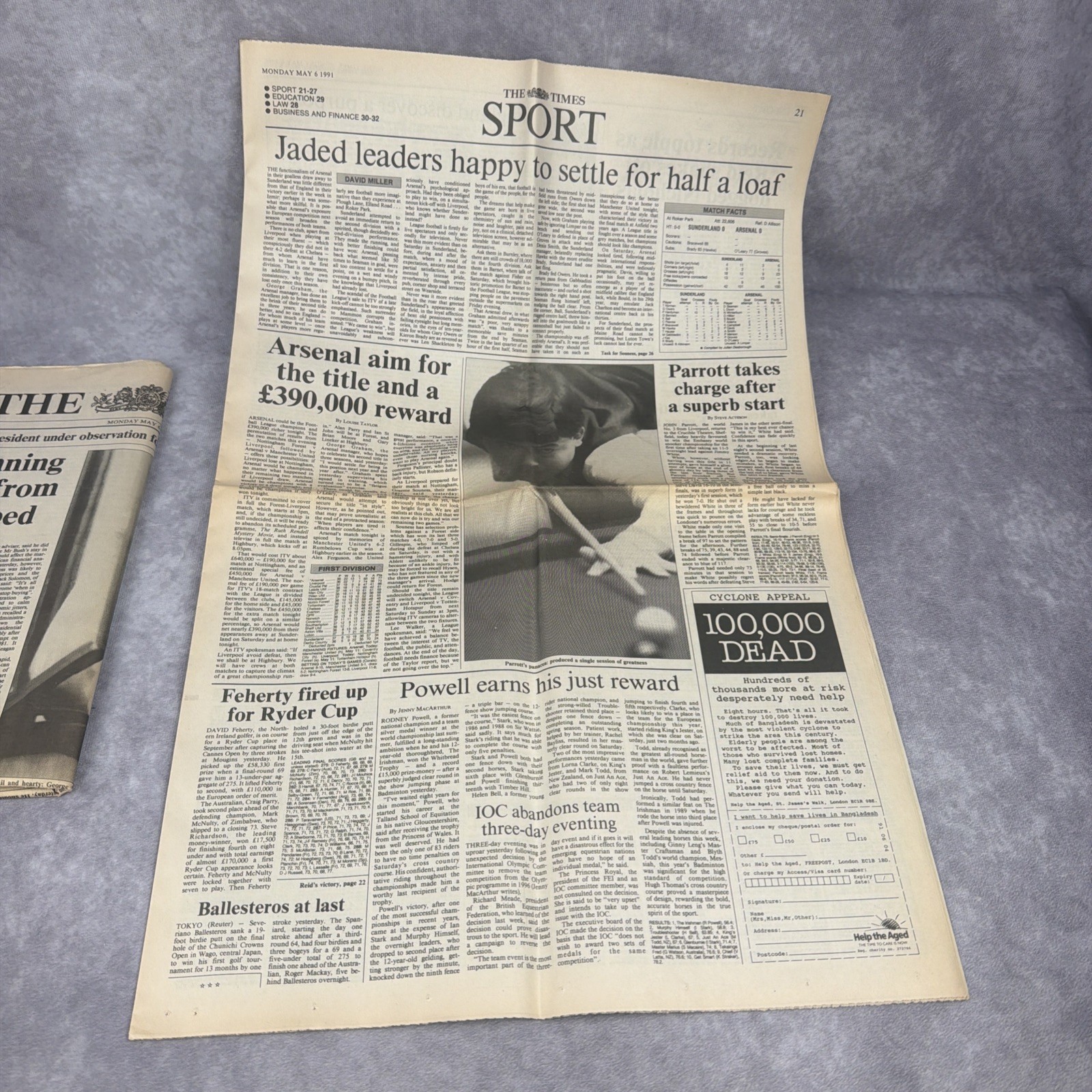 The Times London Newspaper May 6 1991 George H.W. Bush Hospital UK Complete
