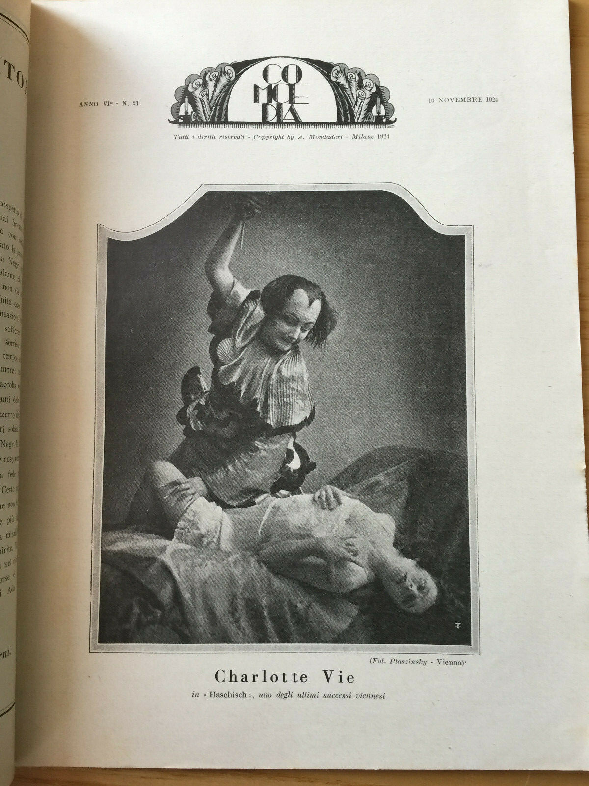MONDADORI COMEDY PERIODICO COMEDY AND THEATRE LIFE NO. 21 1924 NASALLI ROCCA
