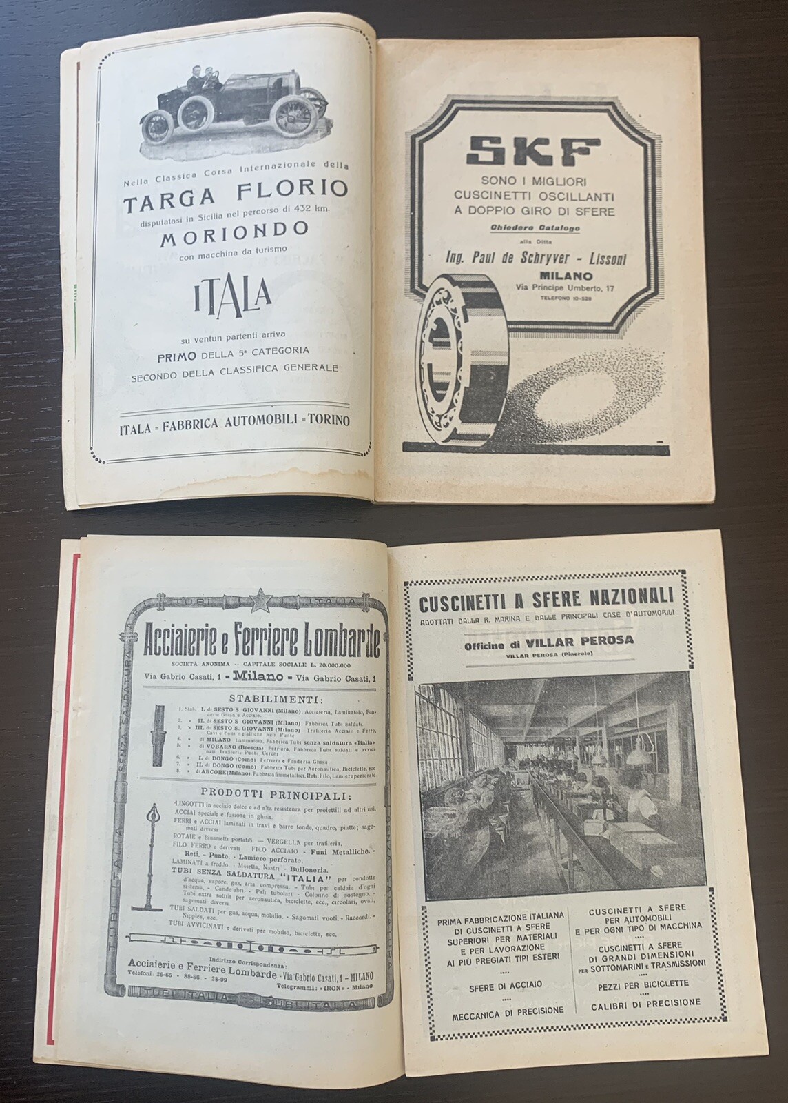 n. 2 RIVISTA TOURING CLUB ITALIANO – 12/1919 + 01/1920 spettacolari pubblicità
