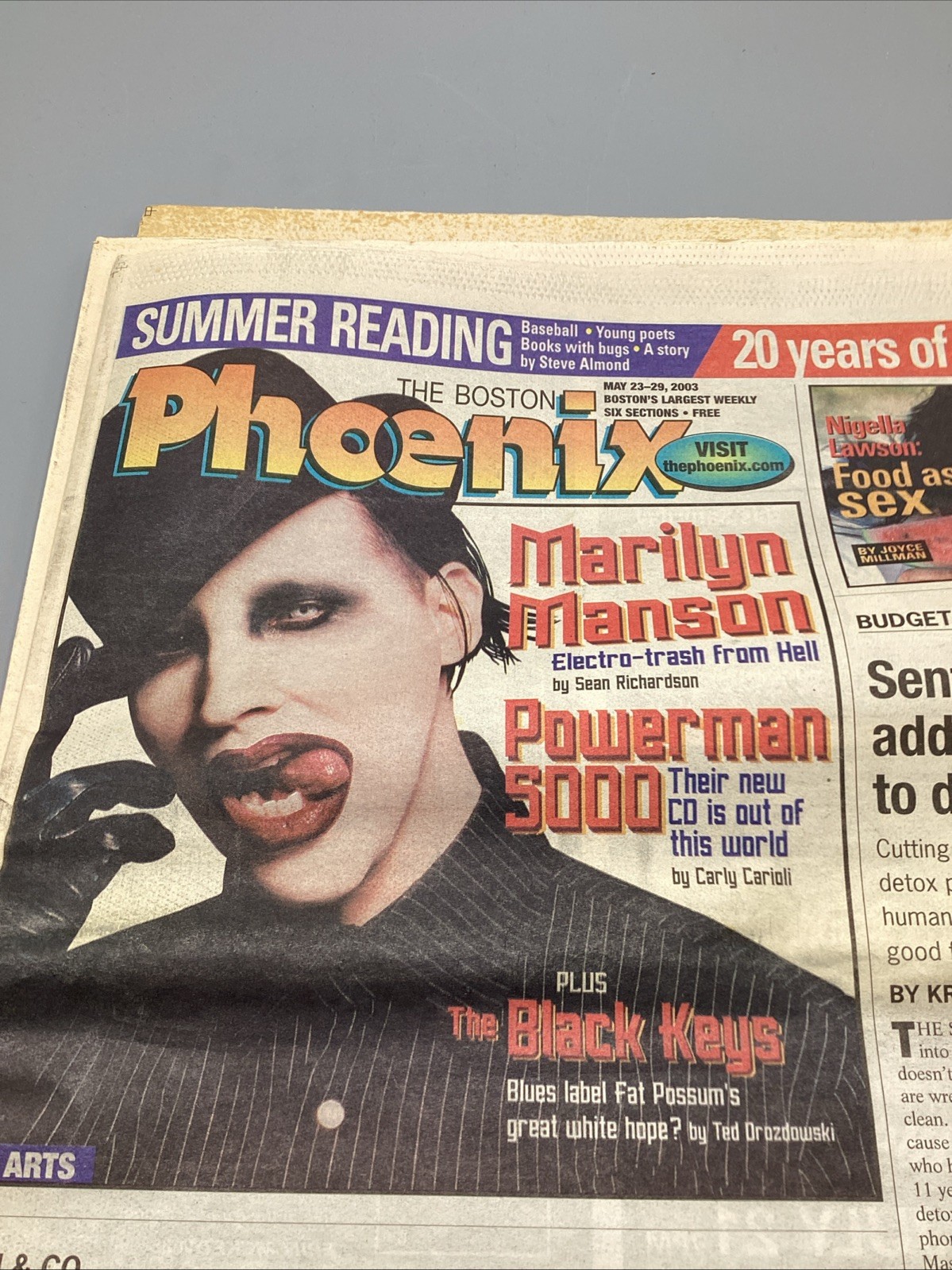 May 23-29 2003 The Boston Phoenix Marilyn Manson Cover Full Paper *RARE*
