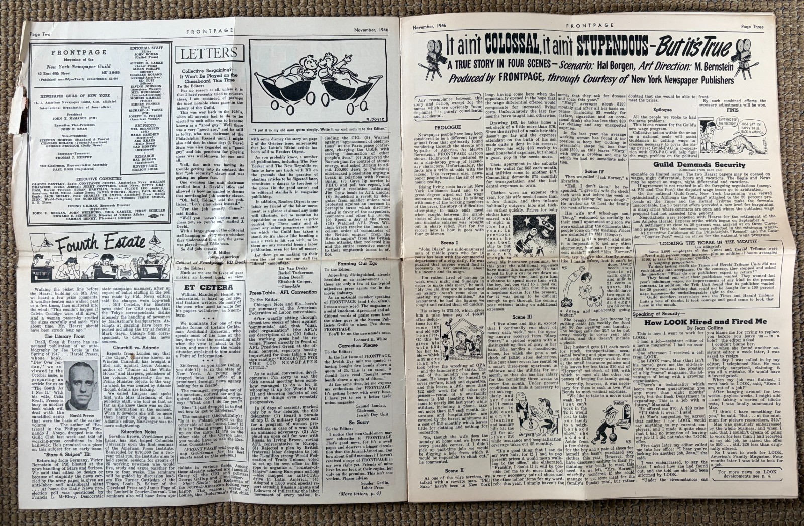 Original 1946 FRONTPAGE NY Newspaper Guild Magazine Labor Journalism #10