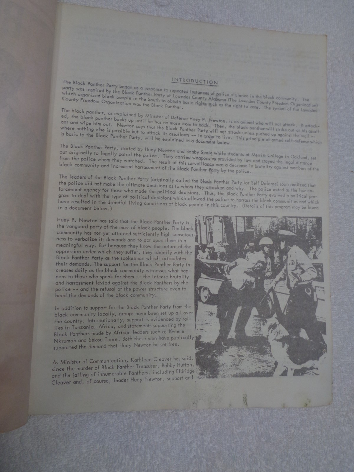 Rare Original Underground Publication INTRODUCTION TO BLACK PANTER BOOK 1968