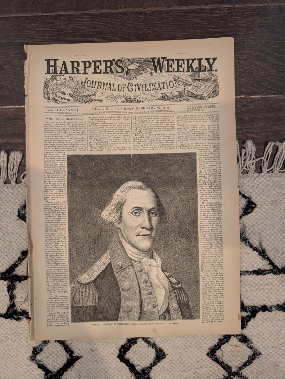Feb 27 1869 Harpers Weekly, Washington Resigning Commission, Union Pacific RR