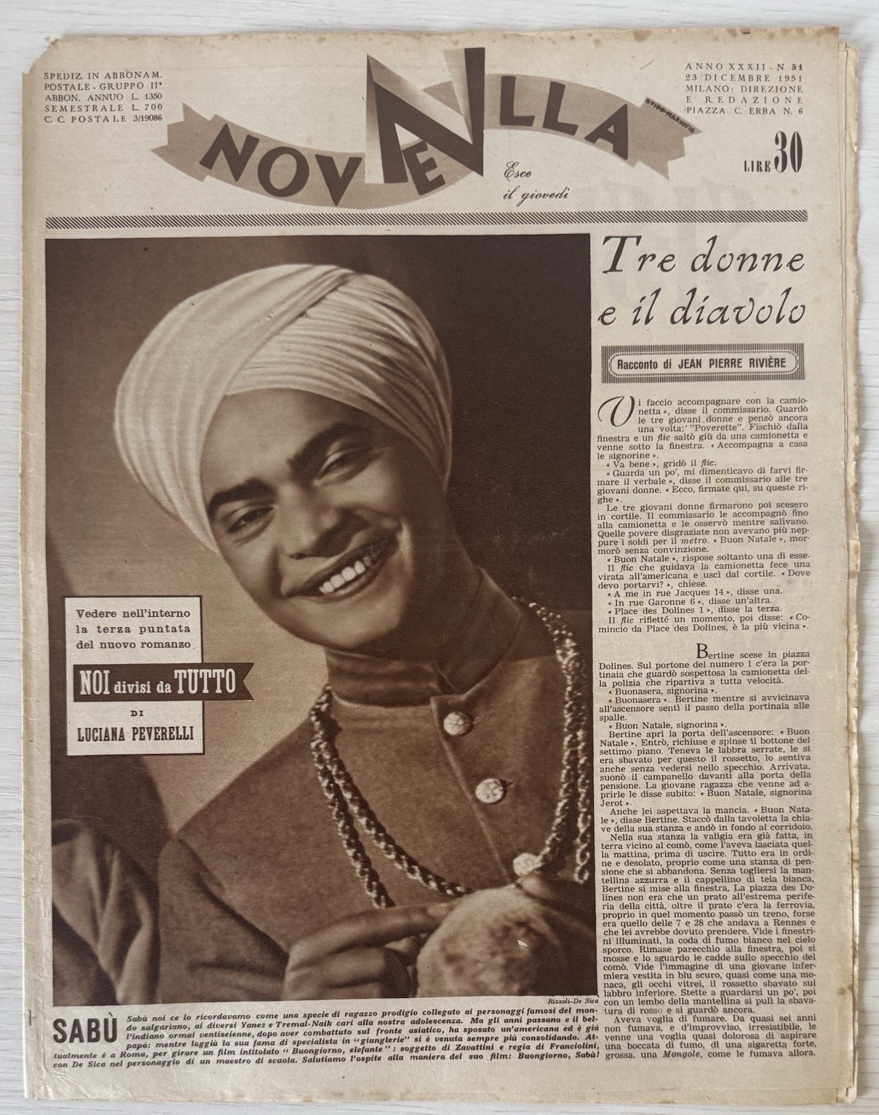 NEWS women’s literary magazine rizzoli No.51 1951 year XXXII sabu’ dastagir