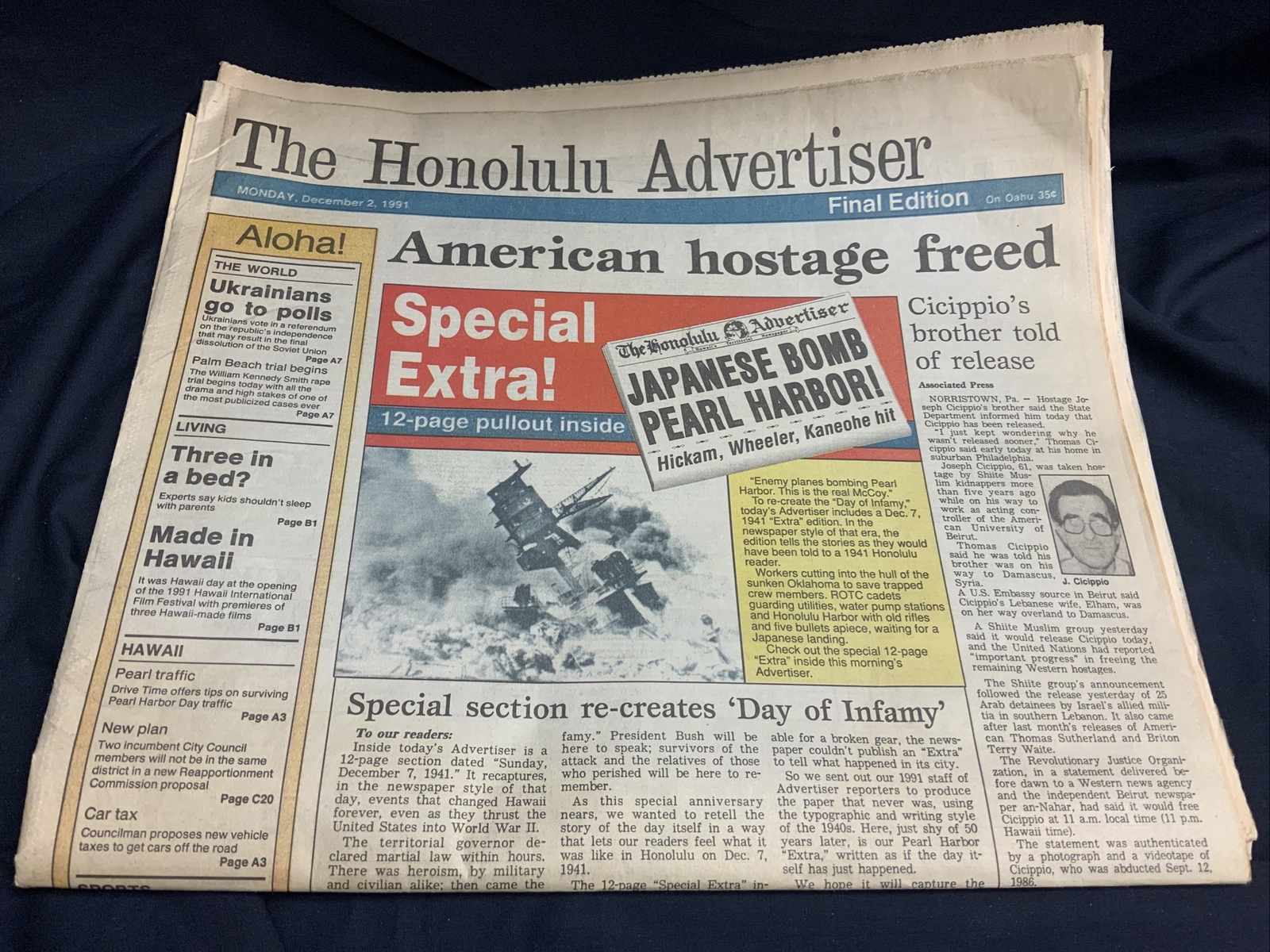 Honolulu Star-Bulletin December 2, 1991 Souvenir Edition Pearl Harbor