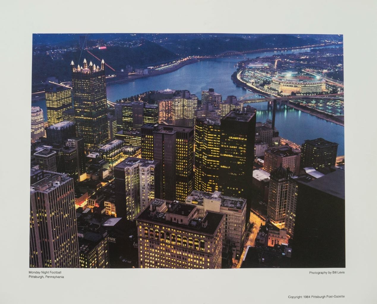 Pittsburgh Post Gazette Newspaper Downtown Lithograph Print ~16×20