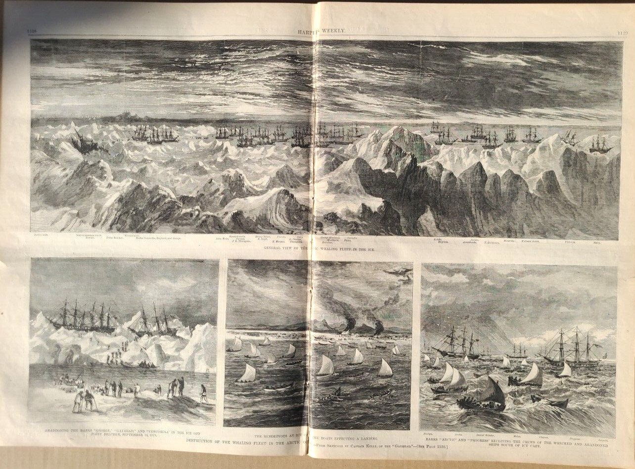 Harper’s Weekly 12/2/1871 Destruction of Whaling Fleet Alaska
