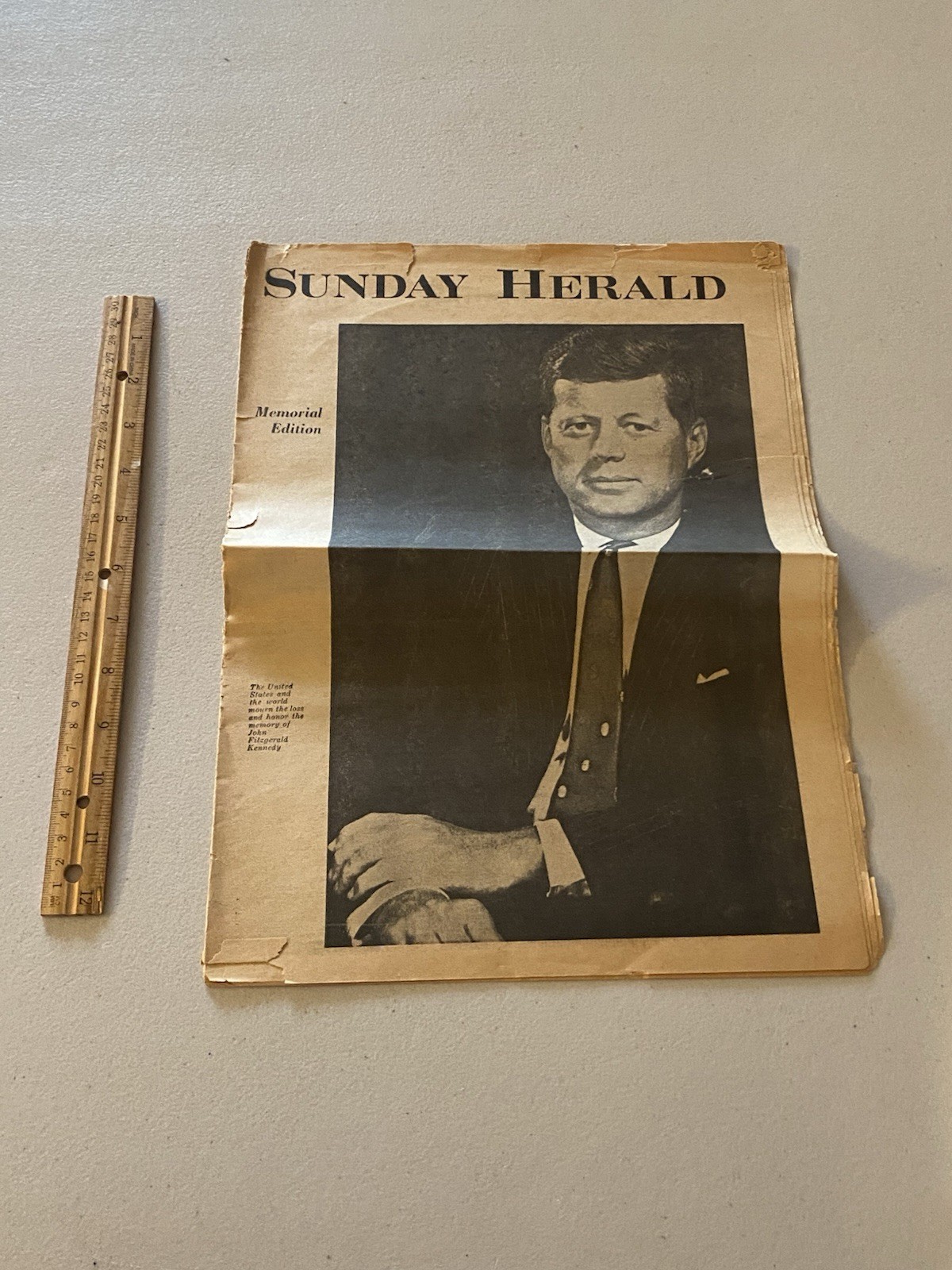 Sunday Herald RARE MEMORIAL EDITION – MEMORY OF JFK HIS LIFE STORY -JOHN KENNEDY