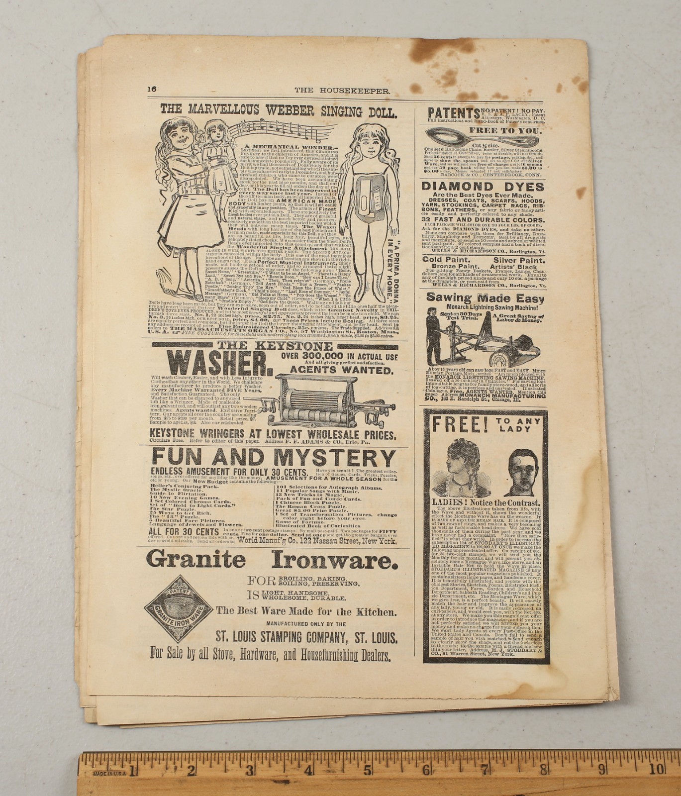 Antique 1883 Housekeeper Newspaper Magazine Domestic Economy Journal Minneapolis
