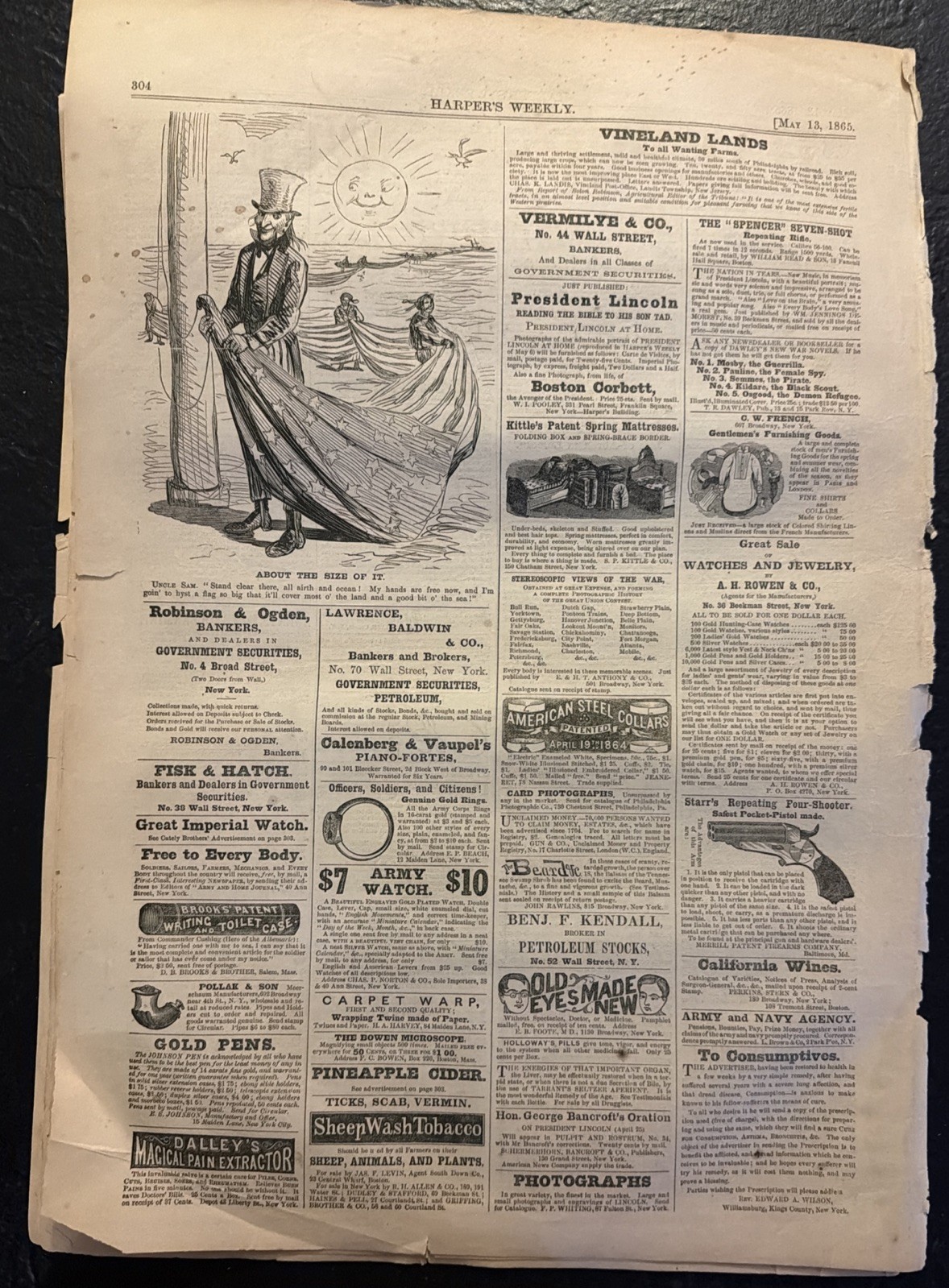 Harper’s Weekly May 13, 1865 Pursuit And Death of John Wilkes Booth
