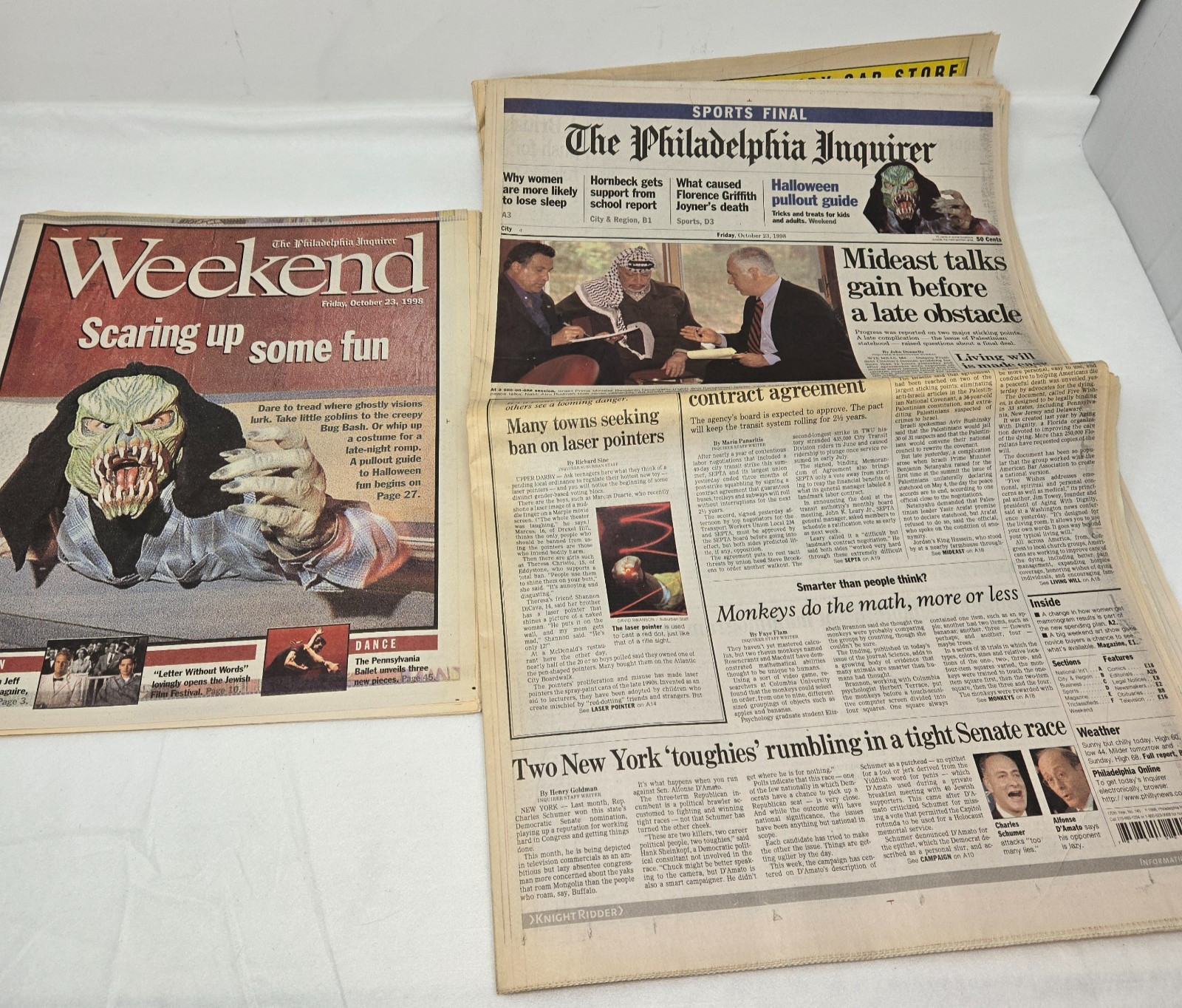 THE PHILADELPHIA INQUIRER OCTOBER 23, 1998 HALLOWEEN GUIDE PHILLIES WORLD SERIES
