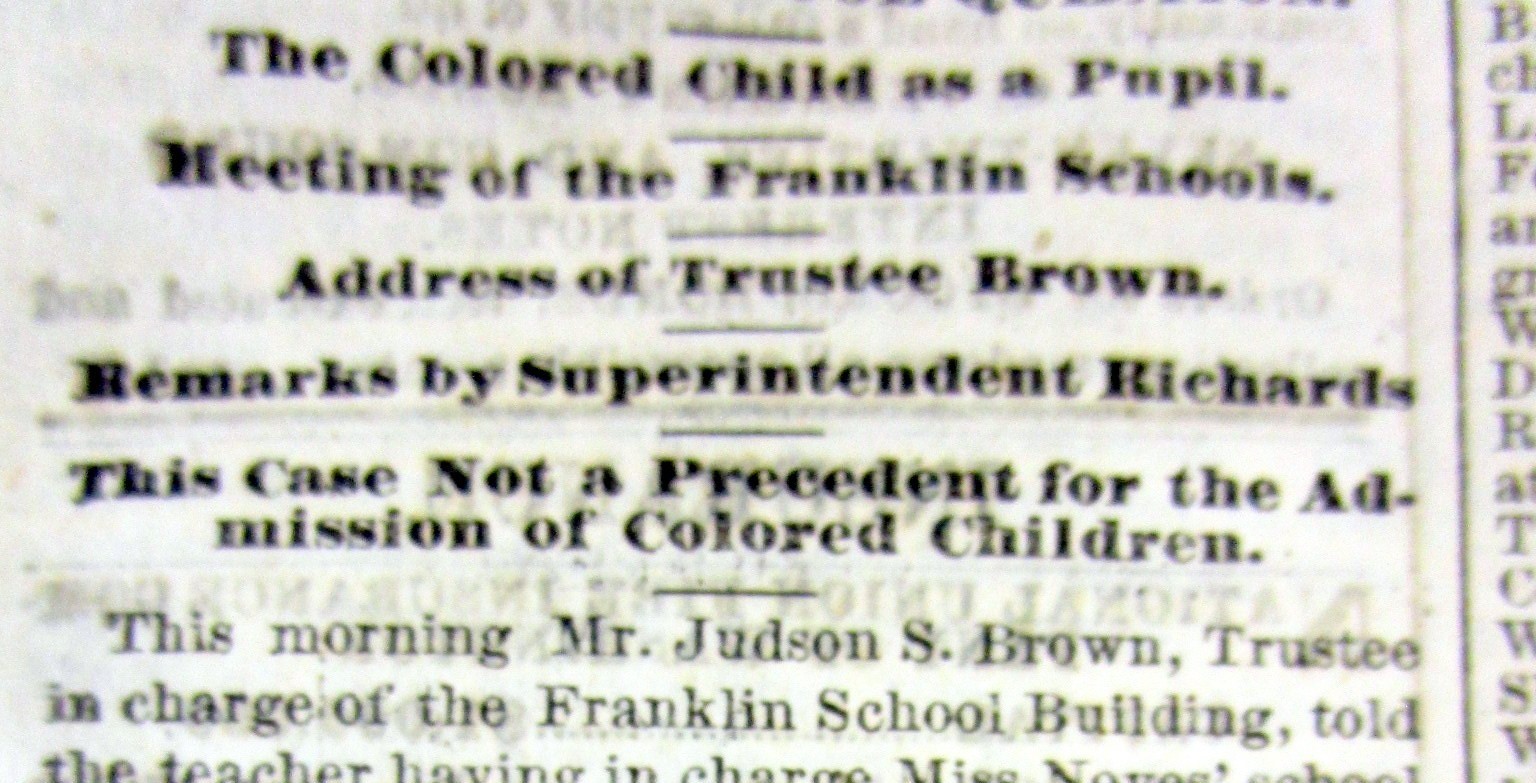 7 1869 DC newspapers w DEBATE over NEGR0 CHILDREN attending WHITE PUBLIC SCHOOLS