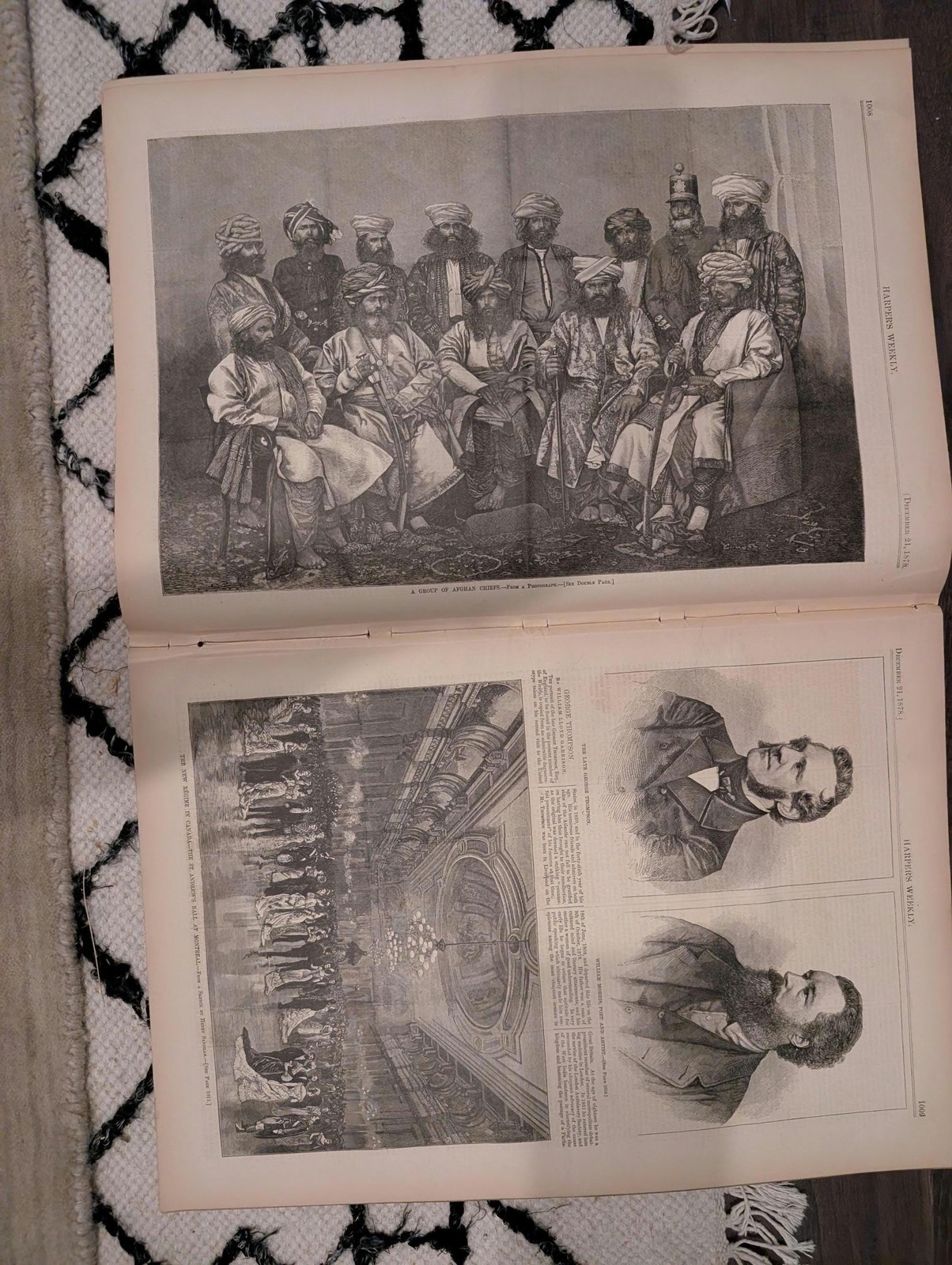 Dec 21 1878 Harpers Weekly, Thomas Nast “New Indian War,” Afghan Chiefs, Reconst