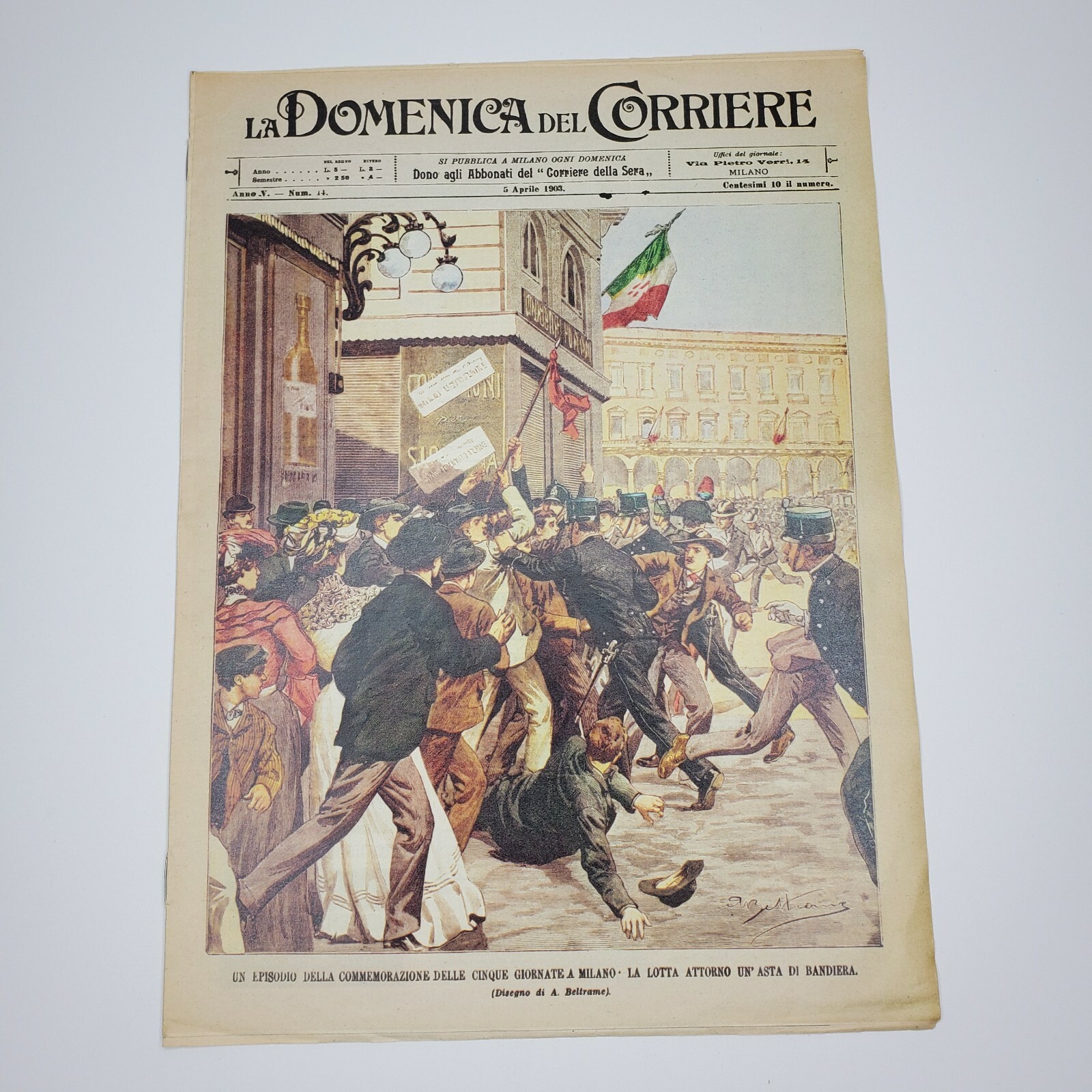 La Domenica Del Corriere The Sunday Courier Italian Newspaper 1903 Riot