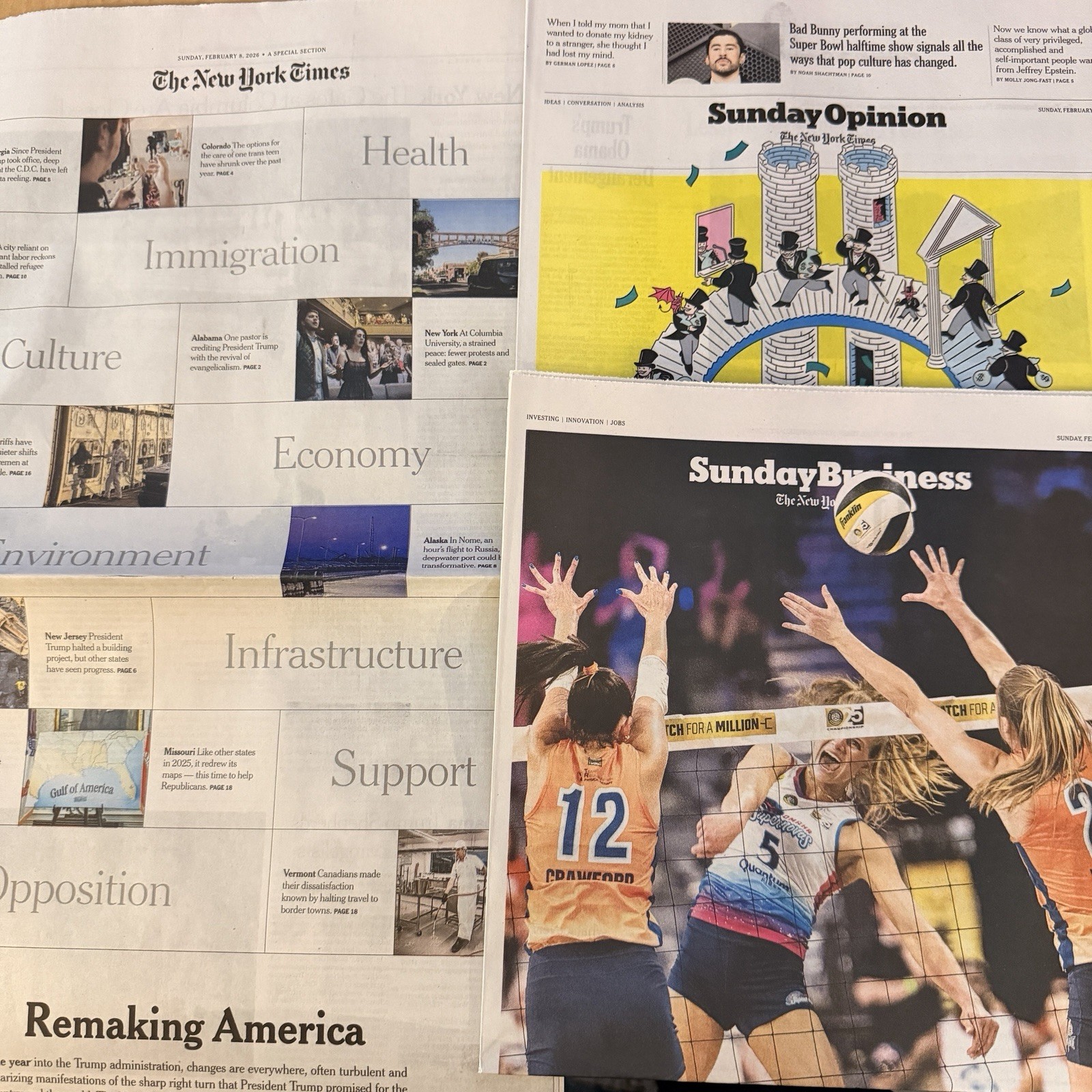 The New York Times Newspaper February 8 2026 SUNDAY Complete Print Paper UNREAD