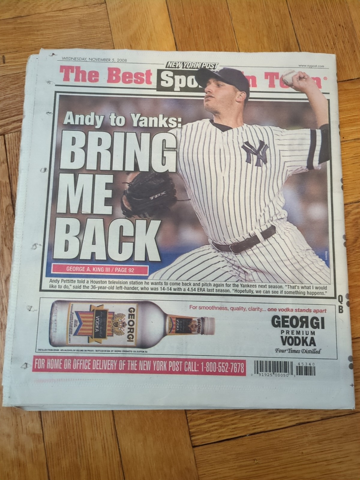Barack Obama Becomes President New York Post Full Newspaper Nov 5 2008.