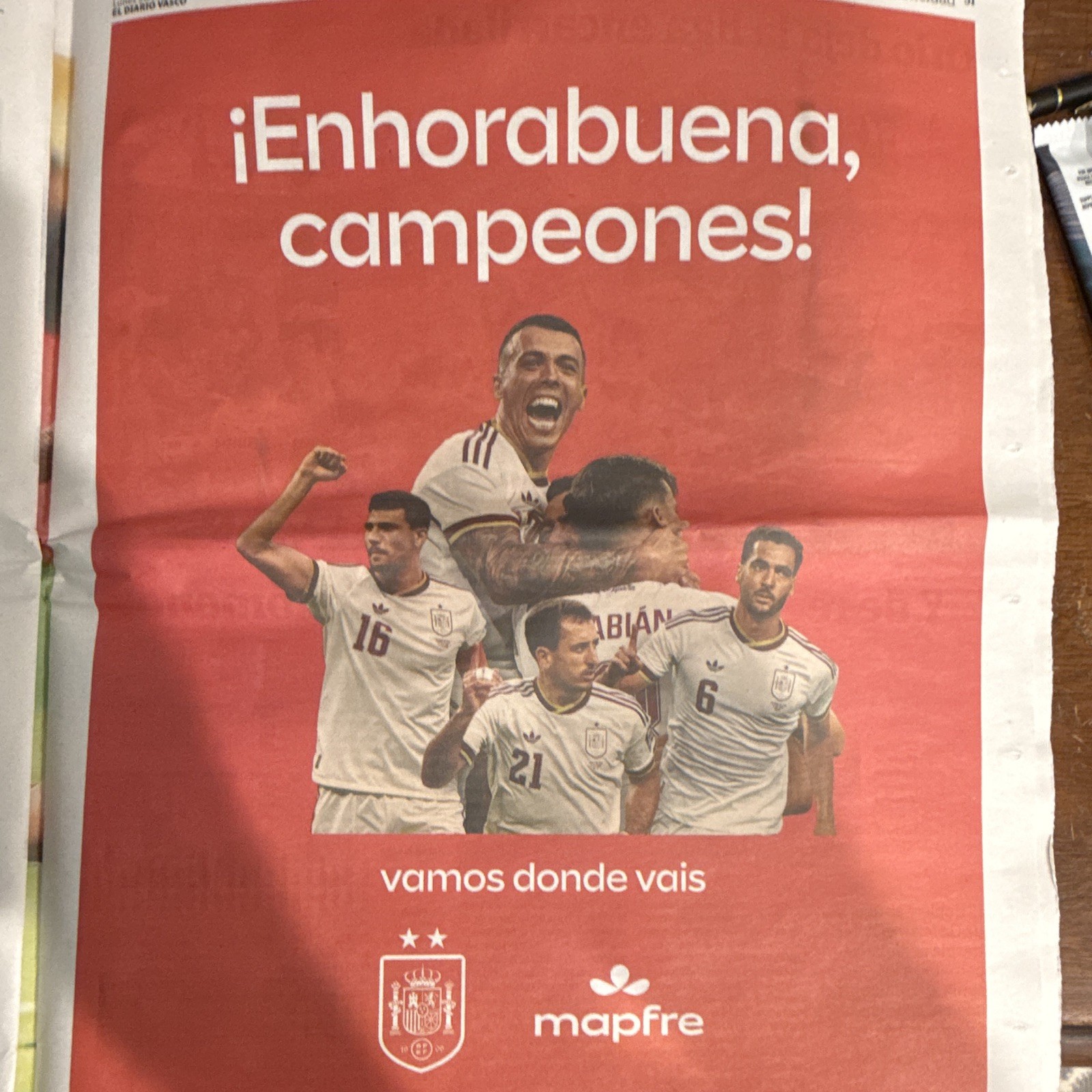El Diario Vasco Spanish Newspaper July 20 2026 “¡BICAMPEONES!” Spain World Cup!