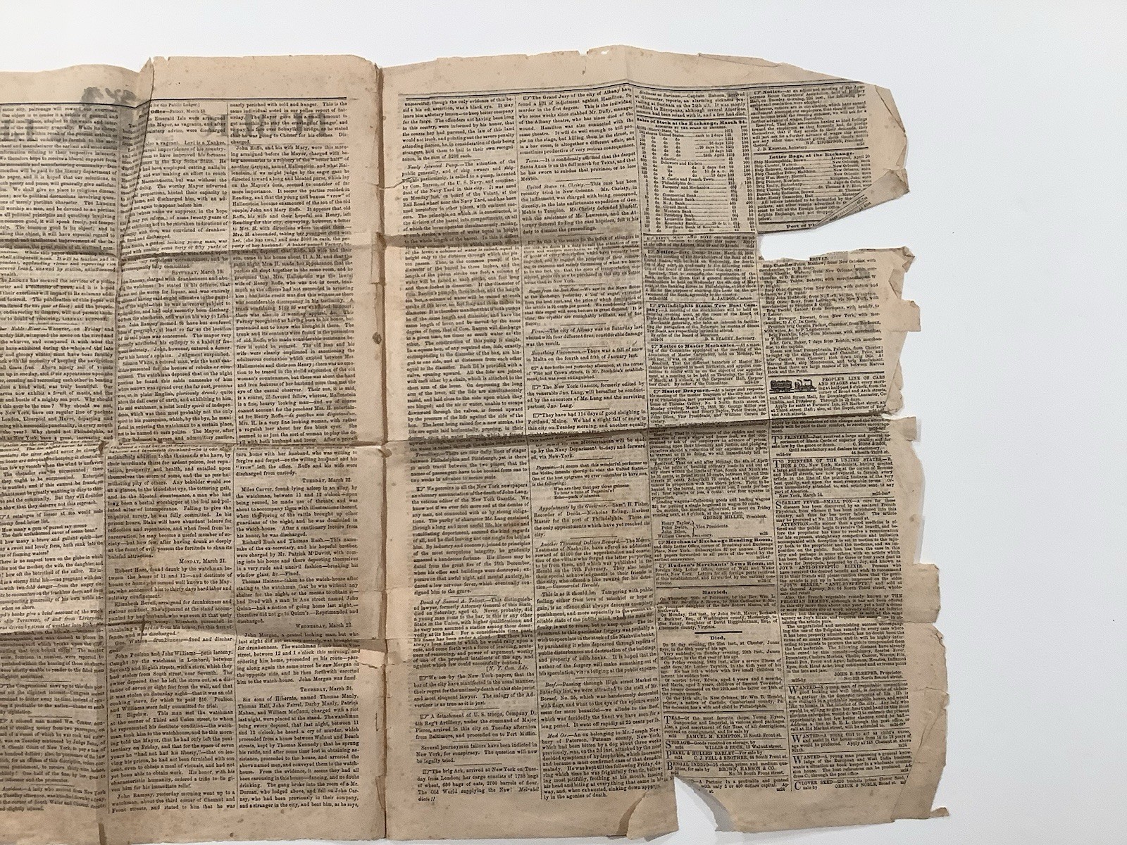 Org Phila. Public Ledger March 25 1836 Copy From 1886 1st News For common People