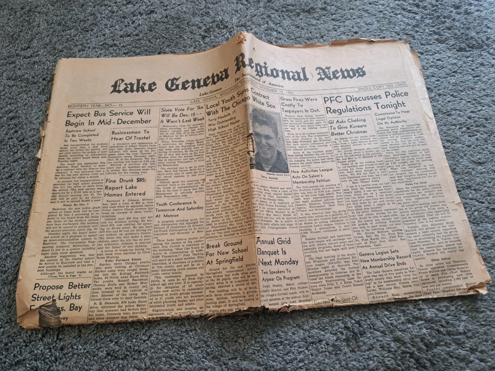 November 13 1952 Lake Geneva Regional News Newspaper WISCONSIN