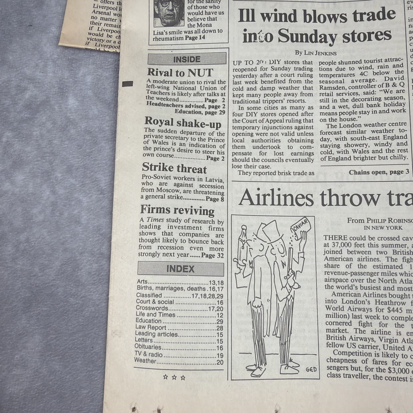 The Times London Newspaper May 6 1991 George H.W. Bush Hospital UK Complete