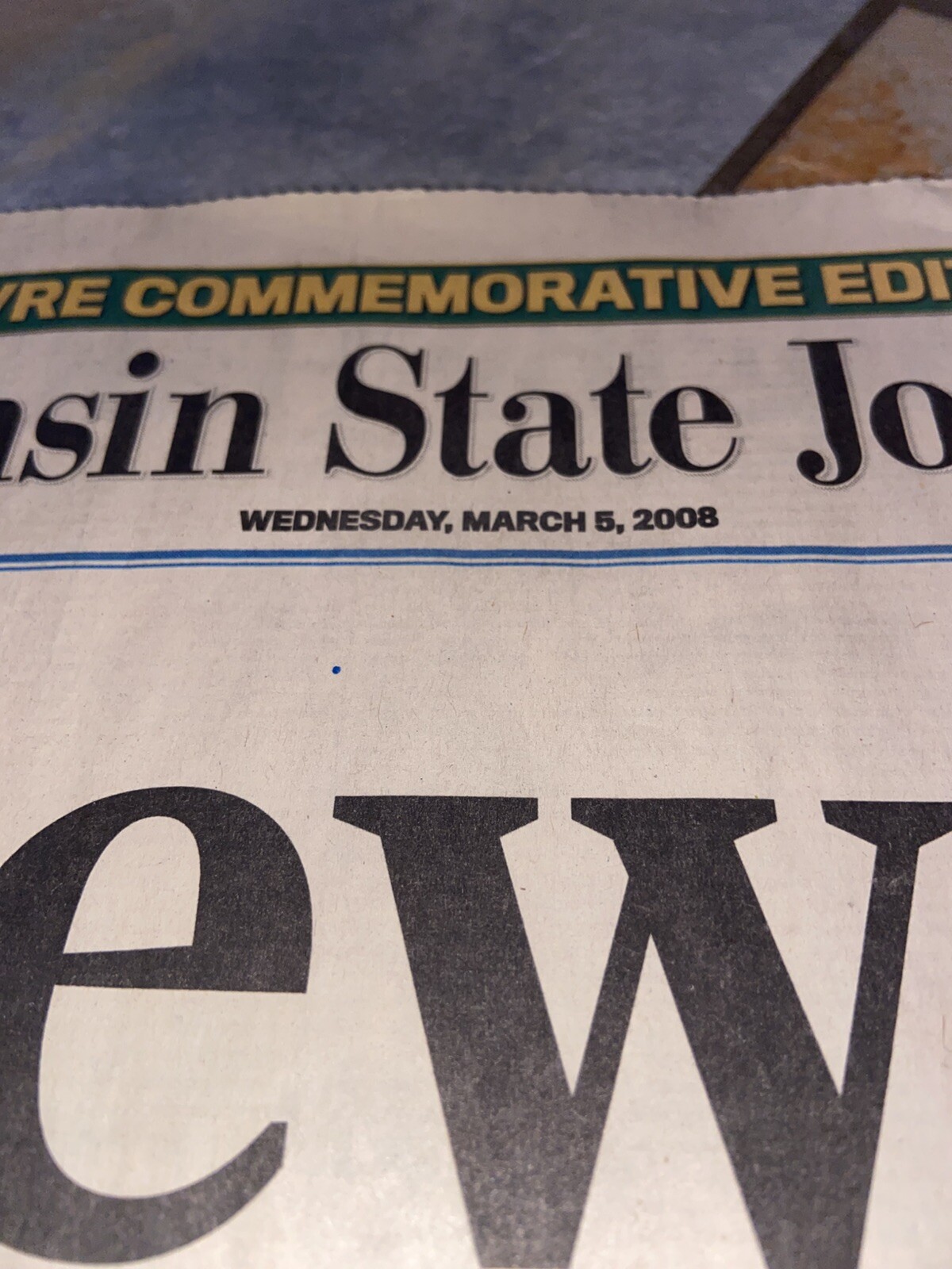 2008 Wisconsin State Journal Brett Favre Commemorative Edition “ Farewell”