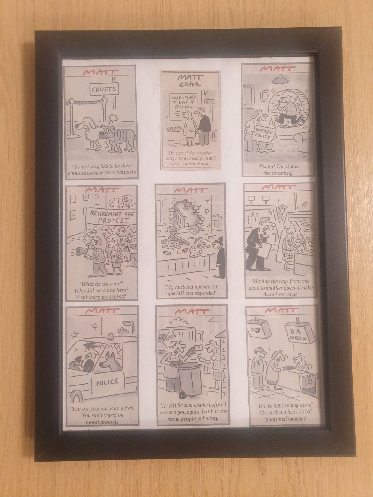Matt daily telegraph newspaper cartoon framed (d)